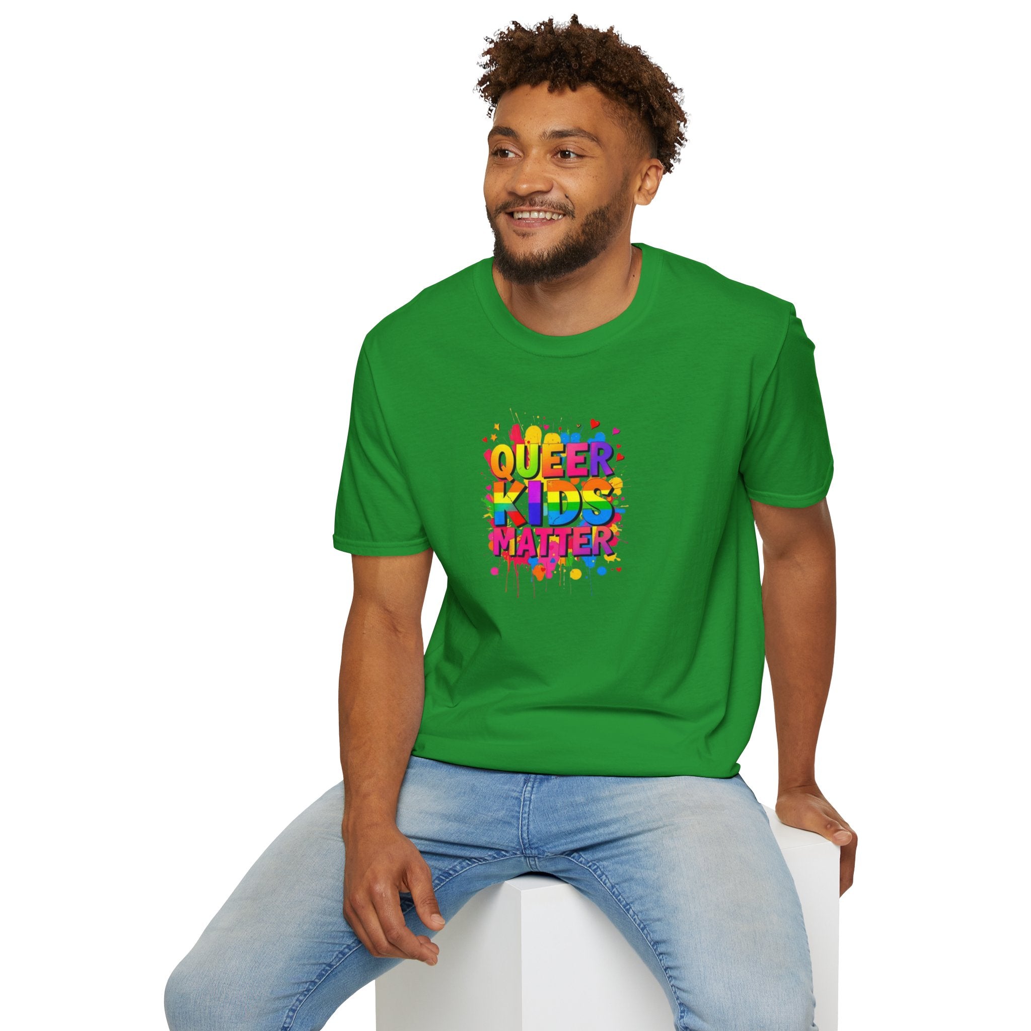Queer Kids Matter Unisex Softstyle T-Shirt - Celebrate Inclusivity & Pride