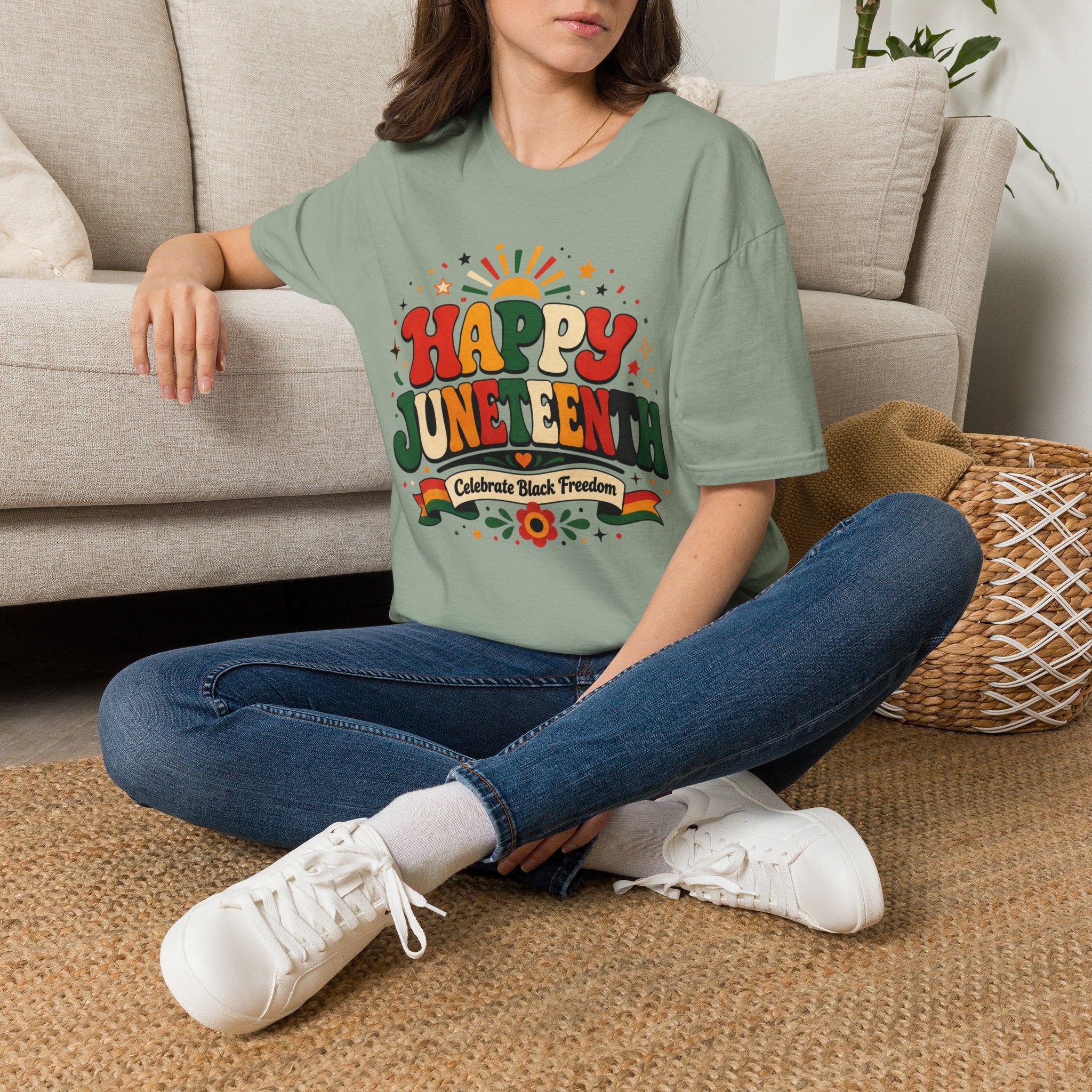 Juneteenth T-Shirt - "Happy Juneteenth" Retro Celebration Tee