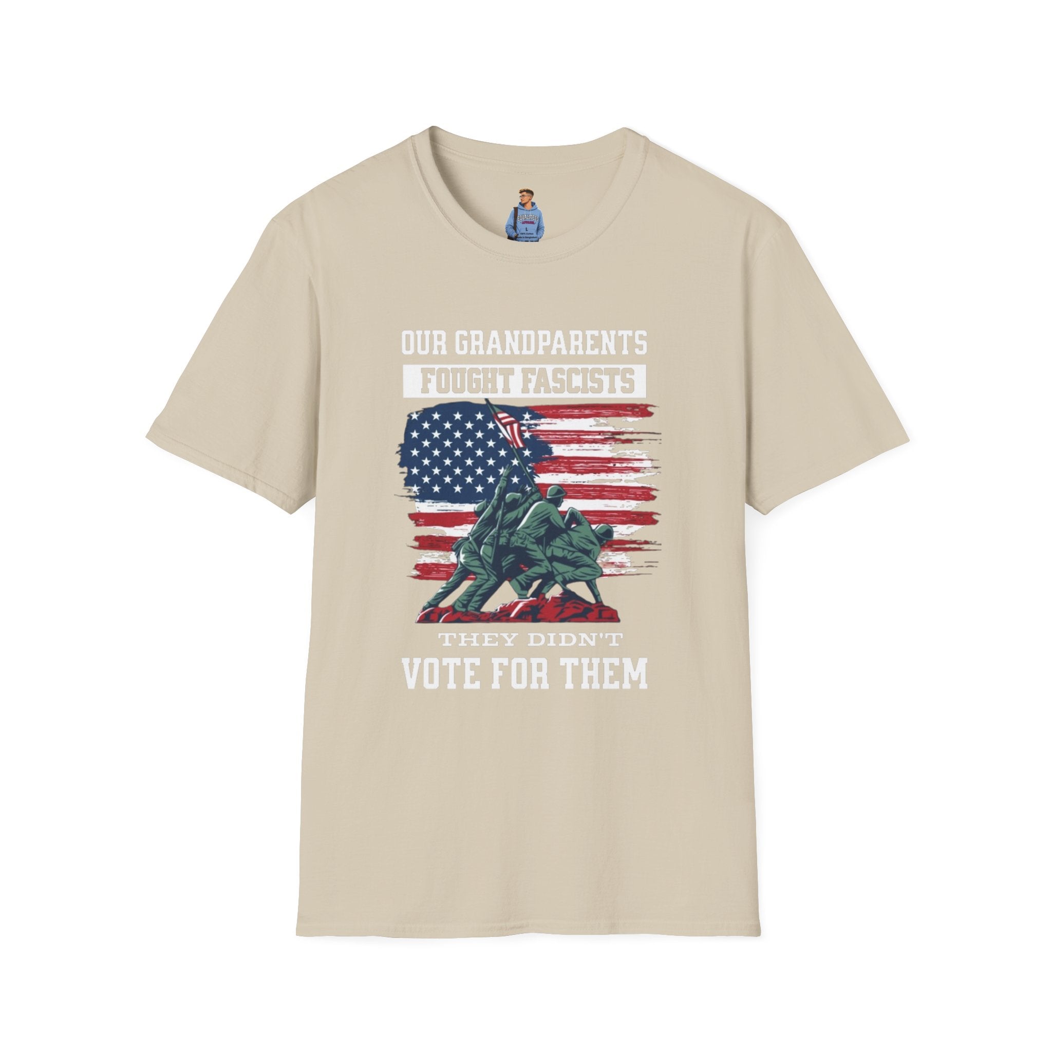 Unisex Softstyle T-Shirt: 'Our Grandparents Fought Fascists' Patriotic Tee