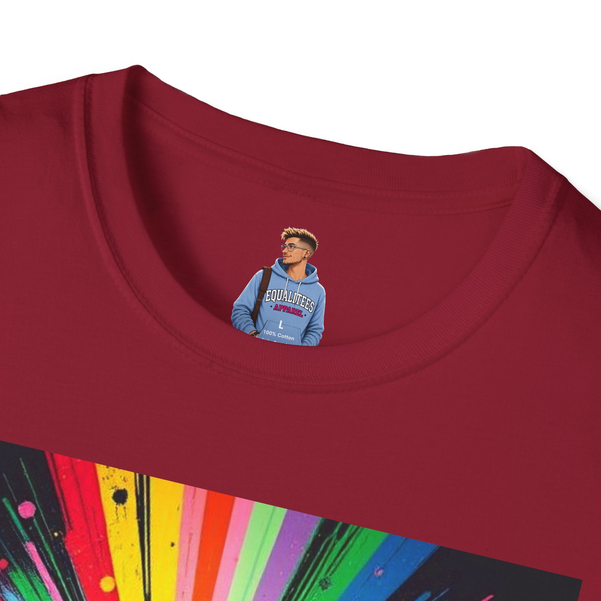 Unisex Softstyle T-Shirt - 'Queer People Belong Everywhere' Pride Graphic Tee