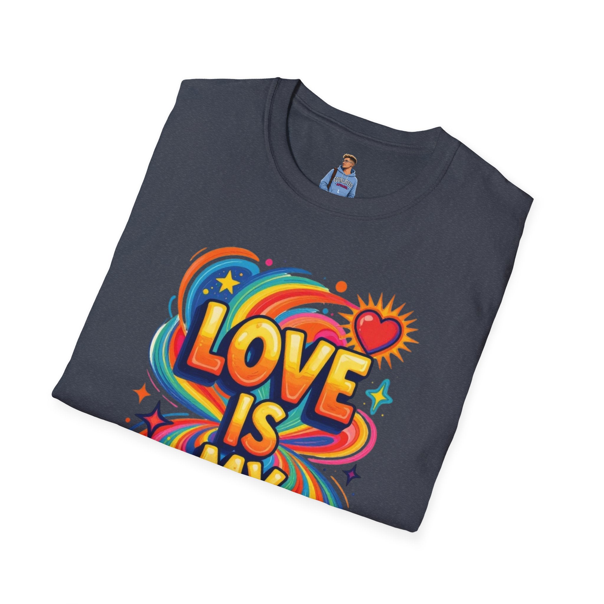 Love Is My Religion Retro Rainbow Graphic T-shirt