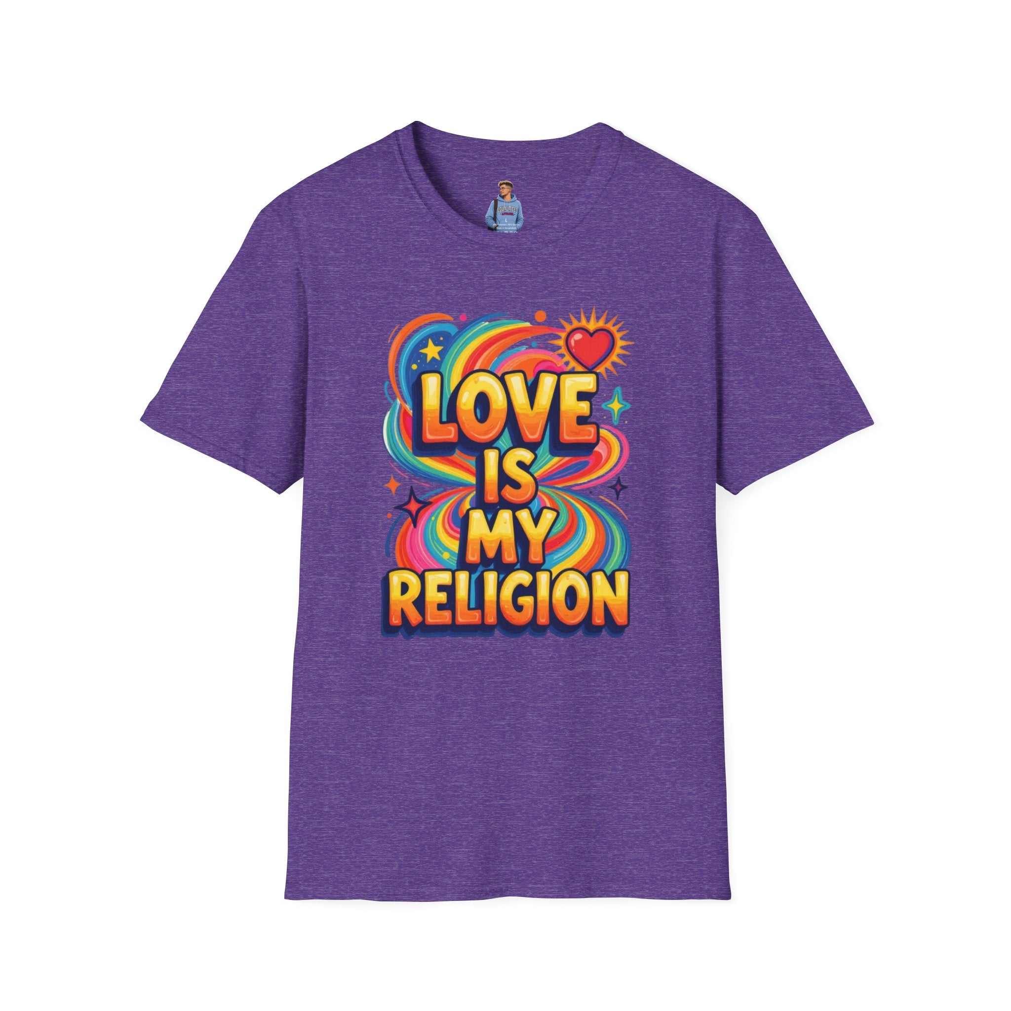 Love Is My Religion Retro Rainbow Graphic T-shirt