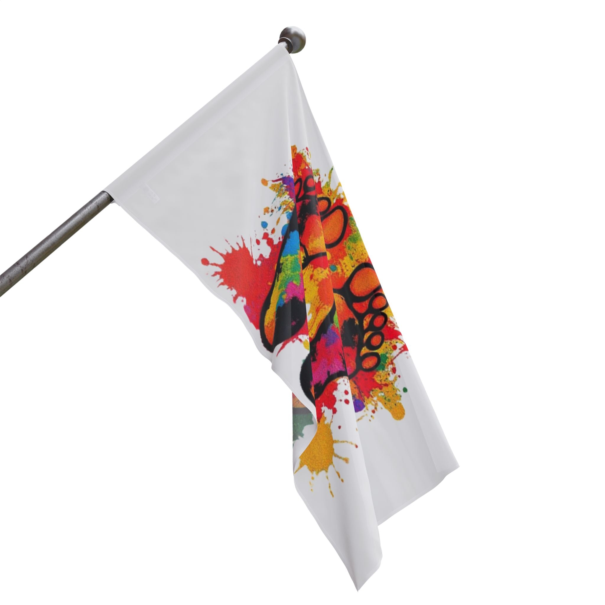 Rainbow Feet Paint Splatter Flag - Aesthetic LGBTQ+ Banner for Celebration & Home Decor - EqualiTees.Me