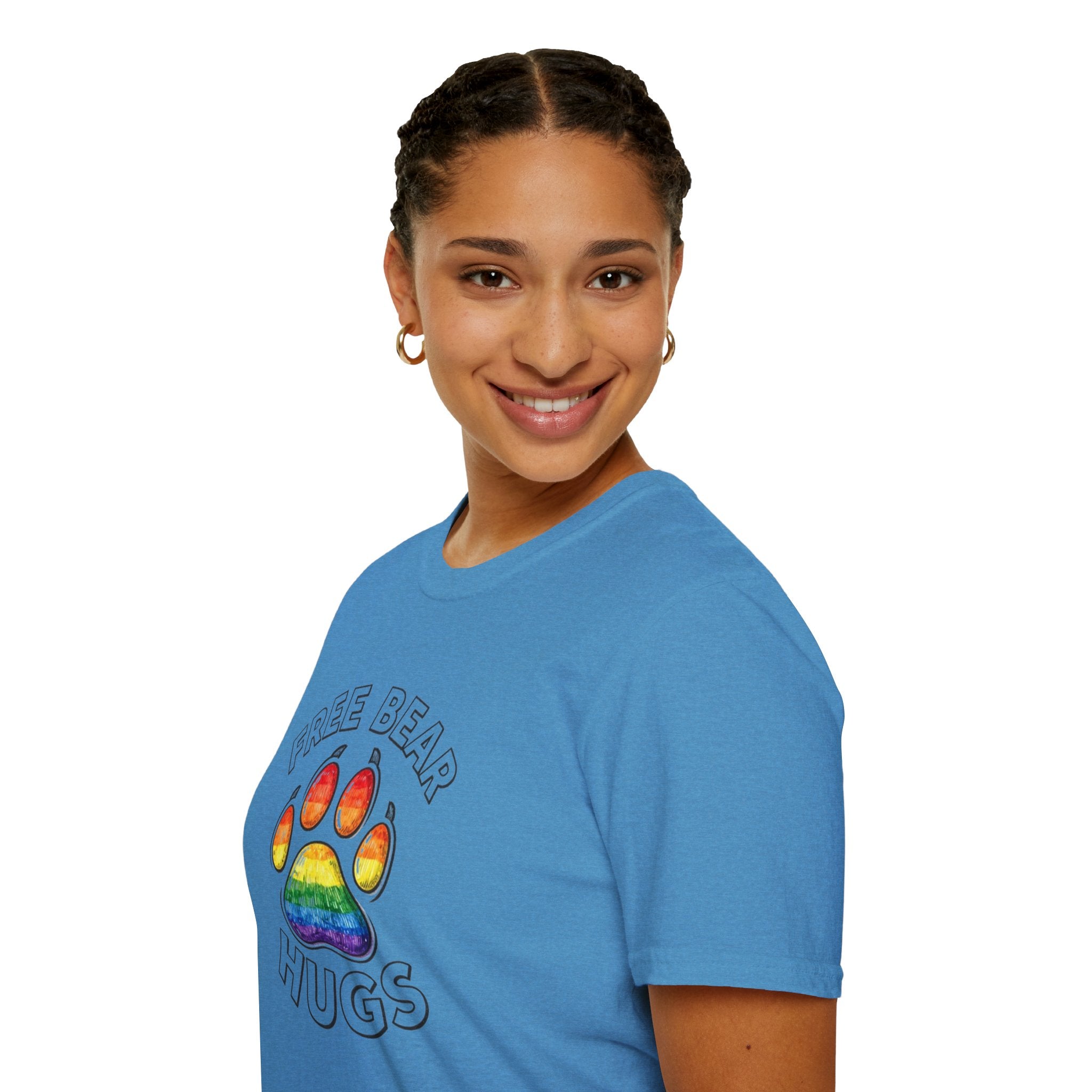 Free Bear Hugs Rainbow Paw T-Shirt