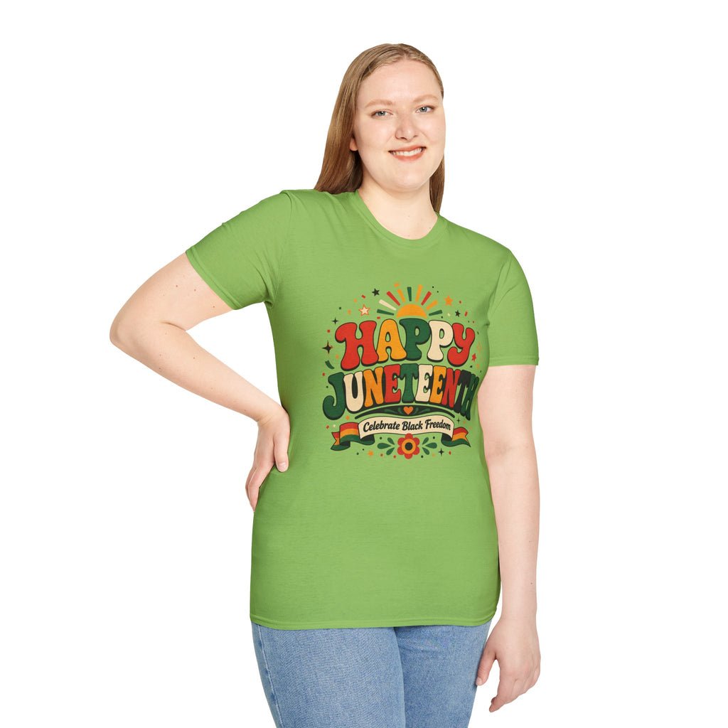 Juneteenth T-Shirt - "Happy Juneteenth" Retro Celebration Tee