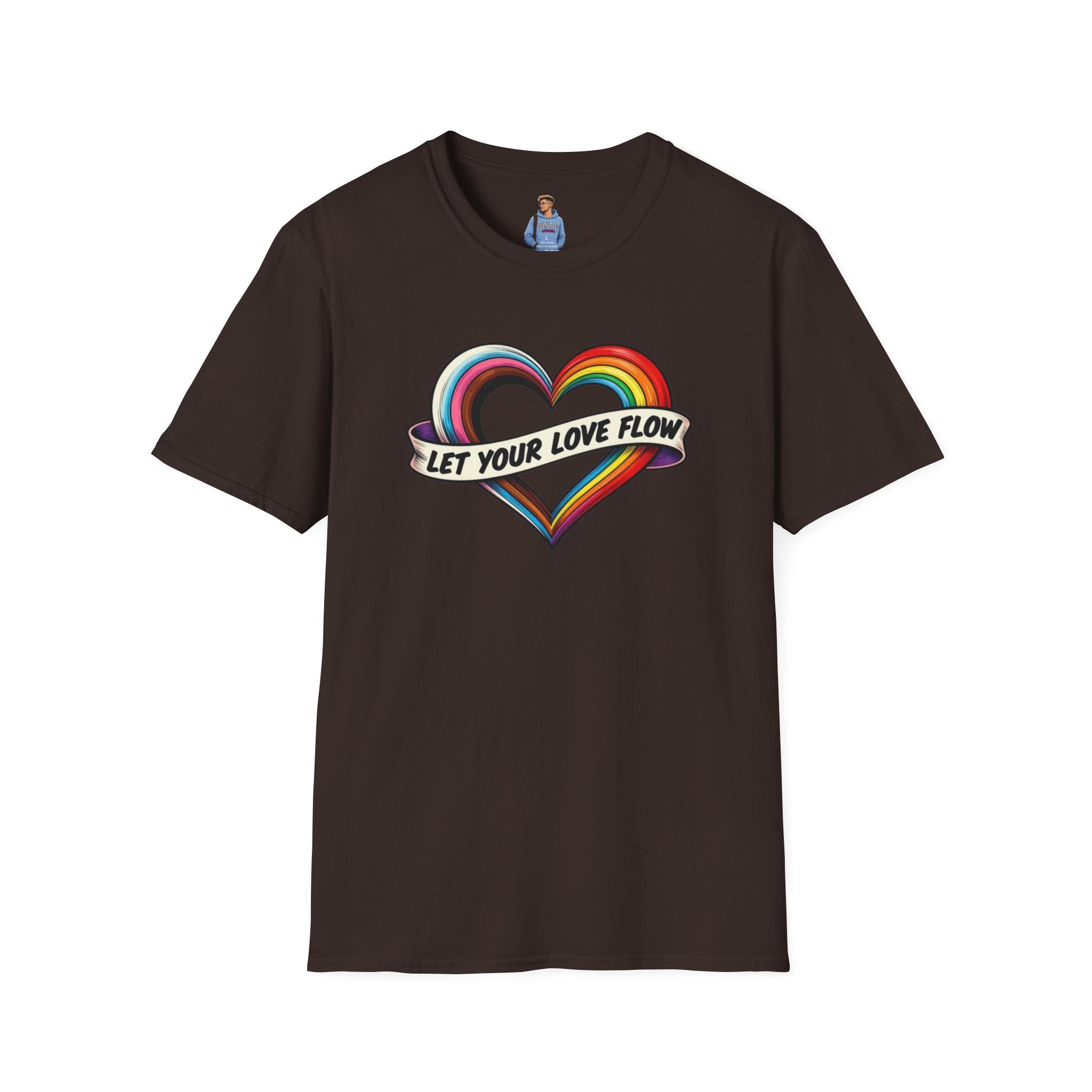 Let Your Love Flow Rainbow Heart T-Shirt