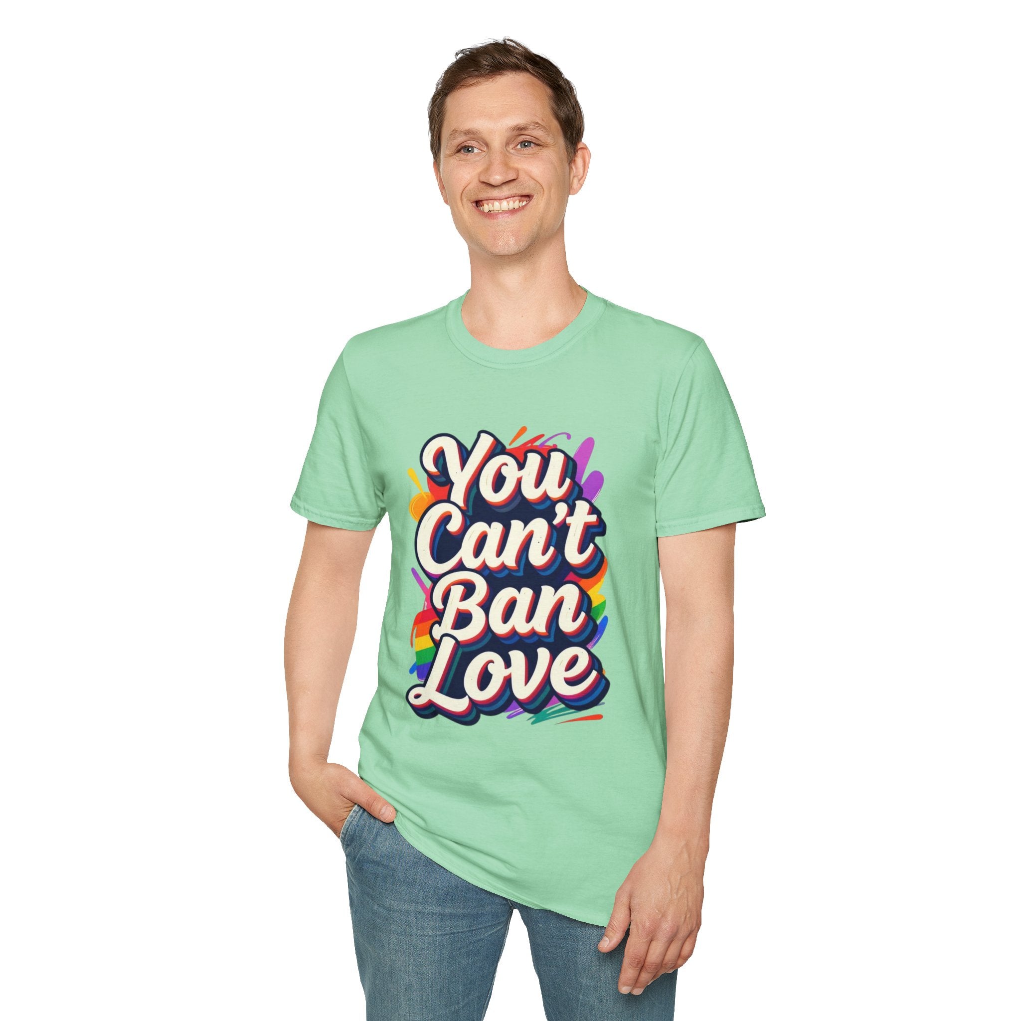 You Can't Ban Love T‑Shirt — Rainbow LGBTQ+ Pride Graphic Tee
