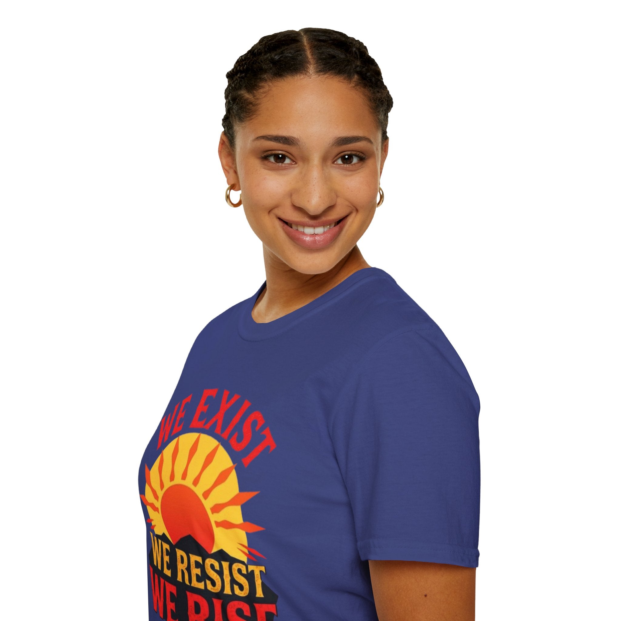Unisex Softstyle T-Shirt, We Exist We Resist We Rise