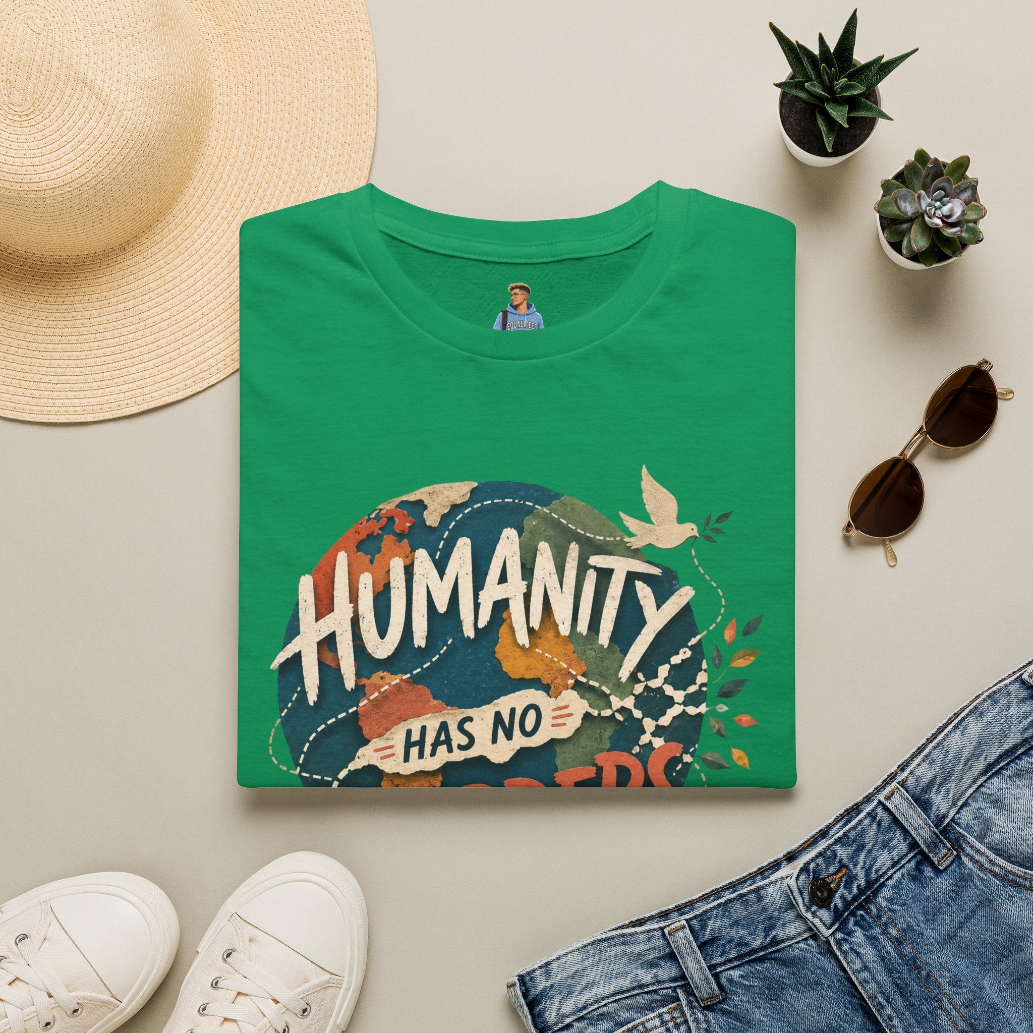 Humanity Has No Borders T-Shirt — Earth & Peace Graphic Tee