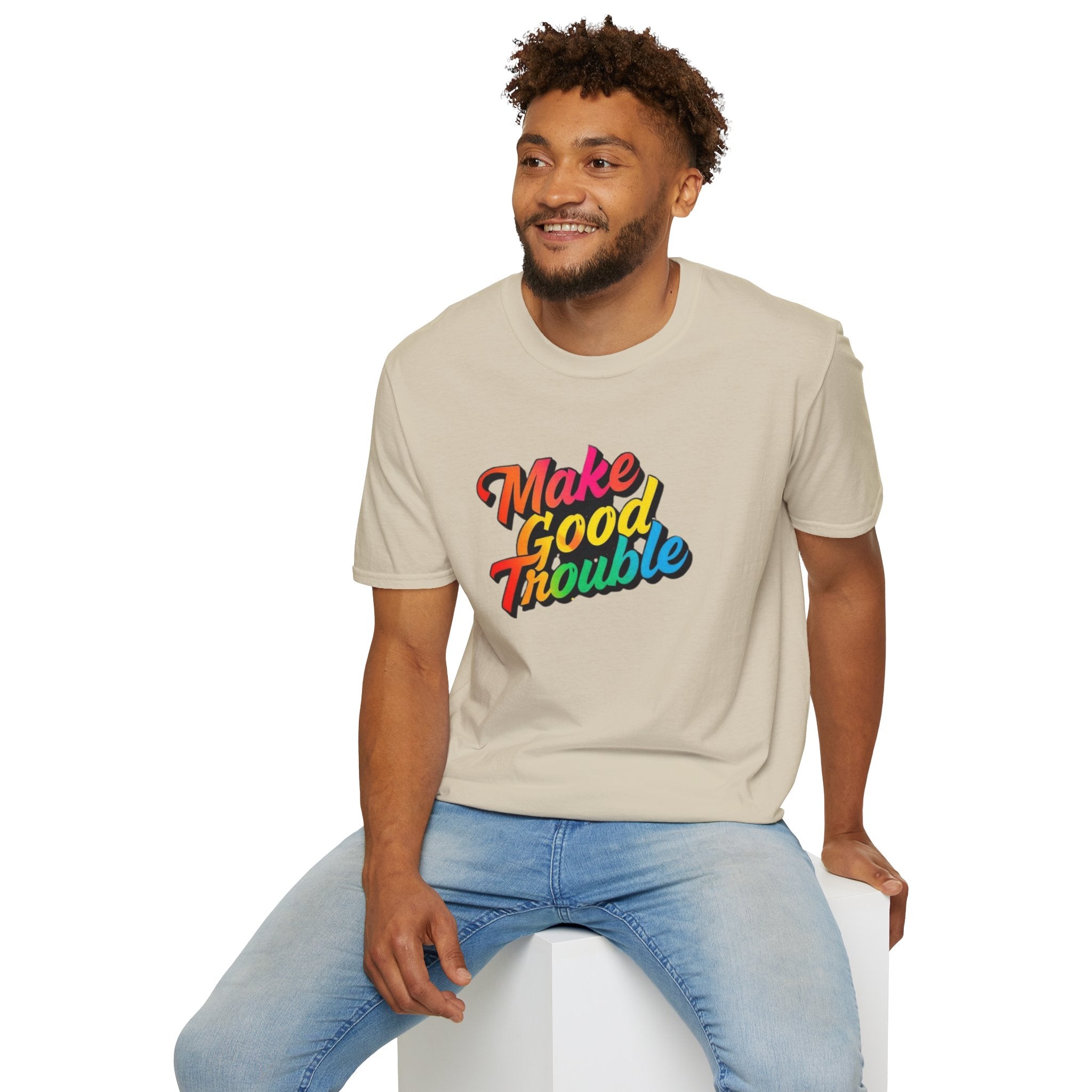 Make Good Trouble' Rainbow T-Shirt