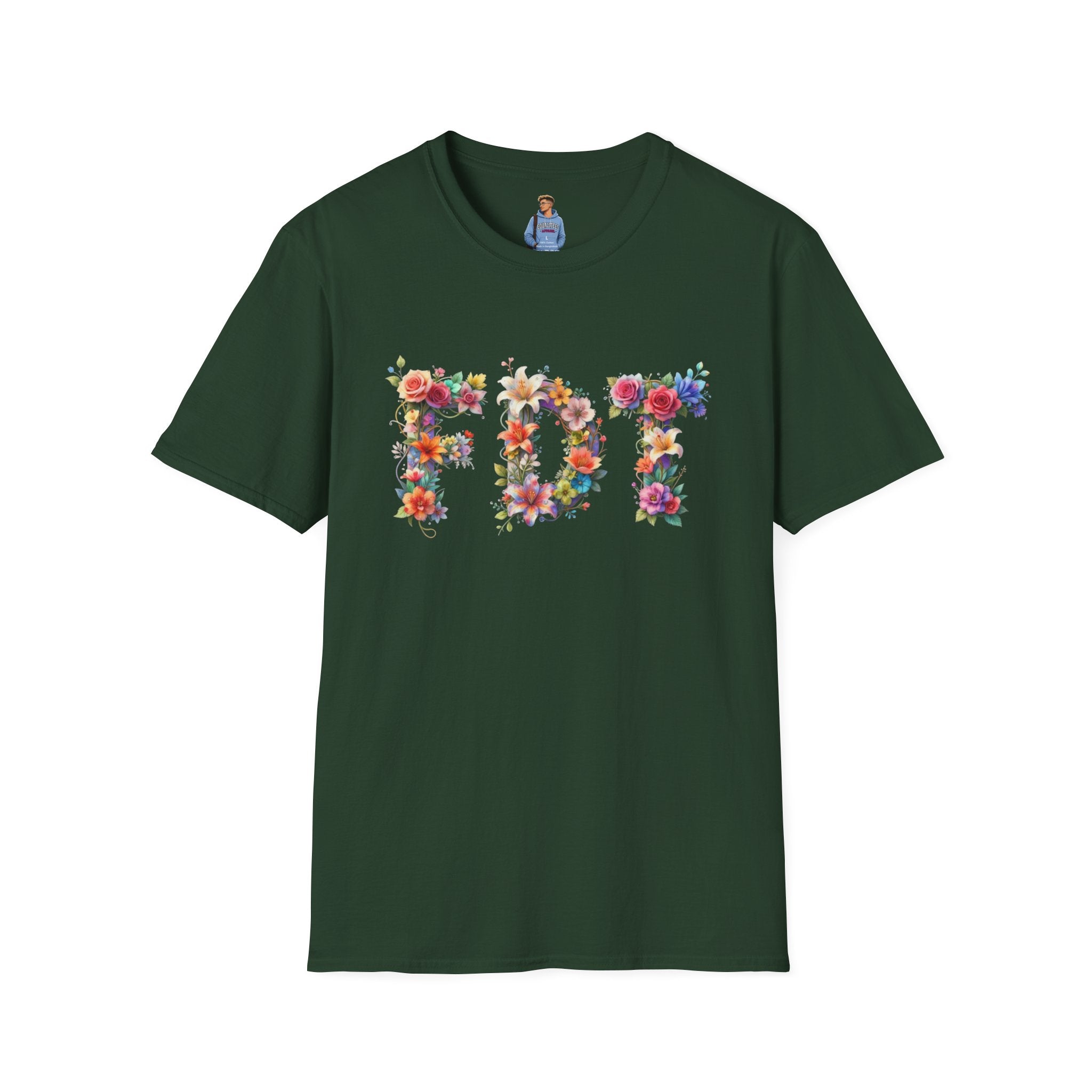 FDT Bold Floral Typography T-Shirt