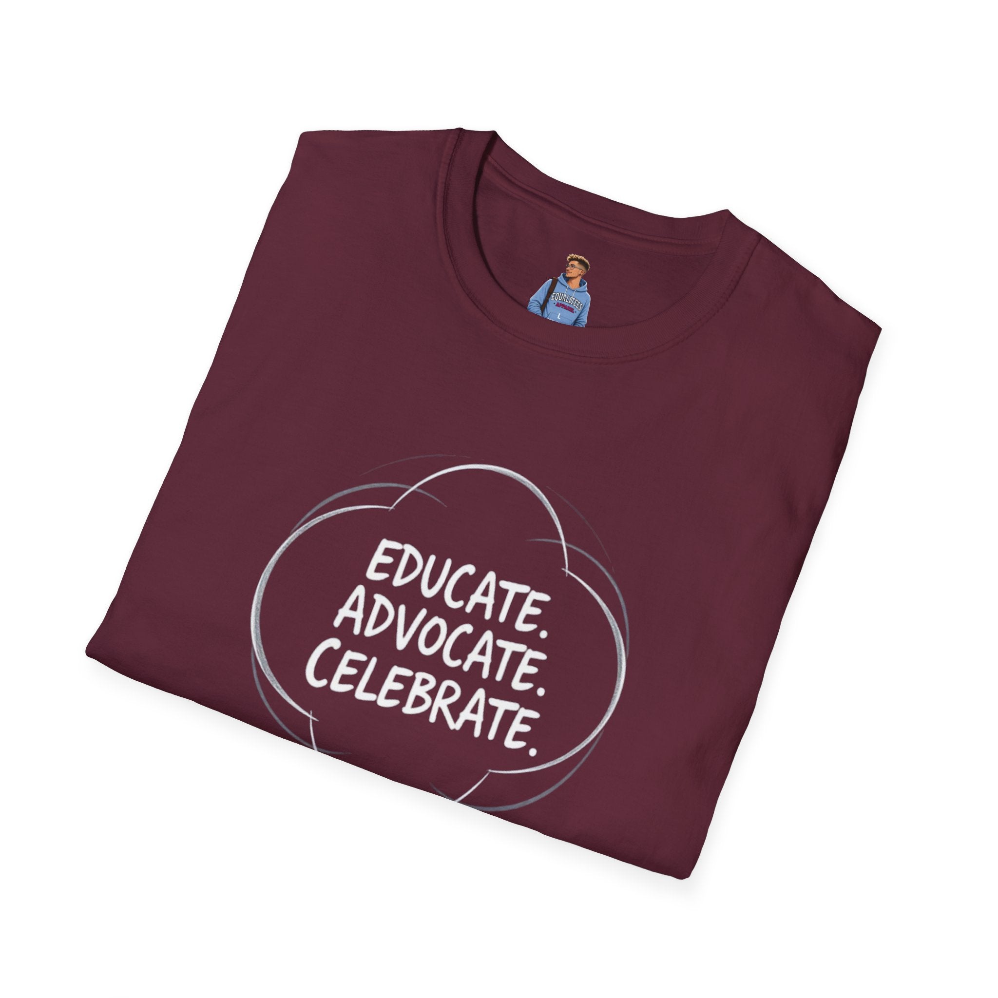 Subtle Pride Educate Advocate Celebrate Minimalist T-Shirt for Every Occasion