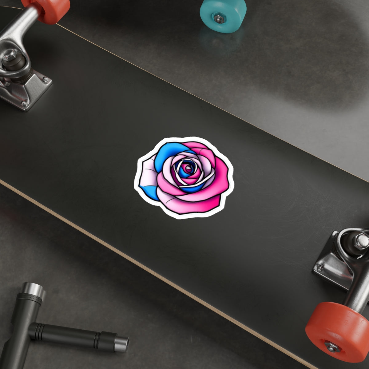 Die-Cut Stickers - Rose - Trans Colors Outlined - EqualiTees.Me