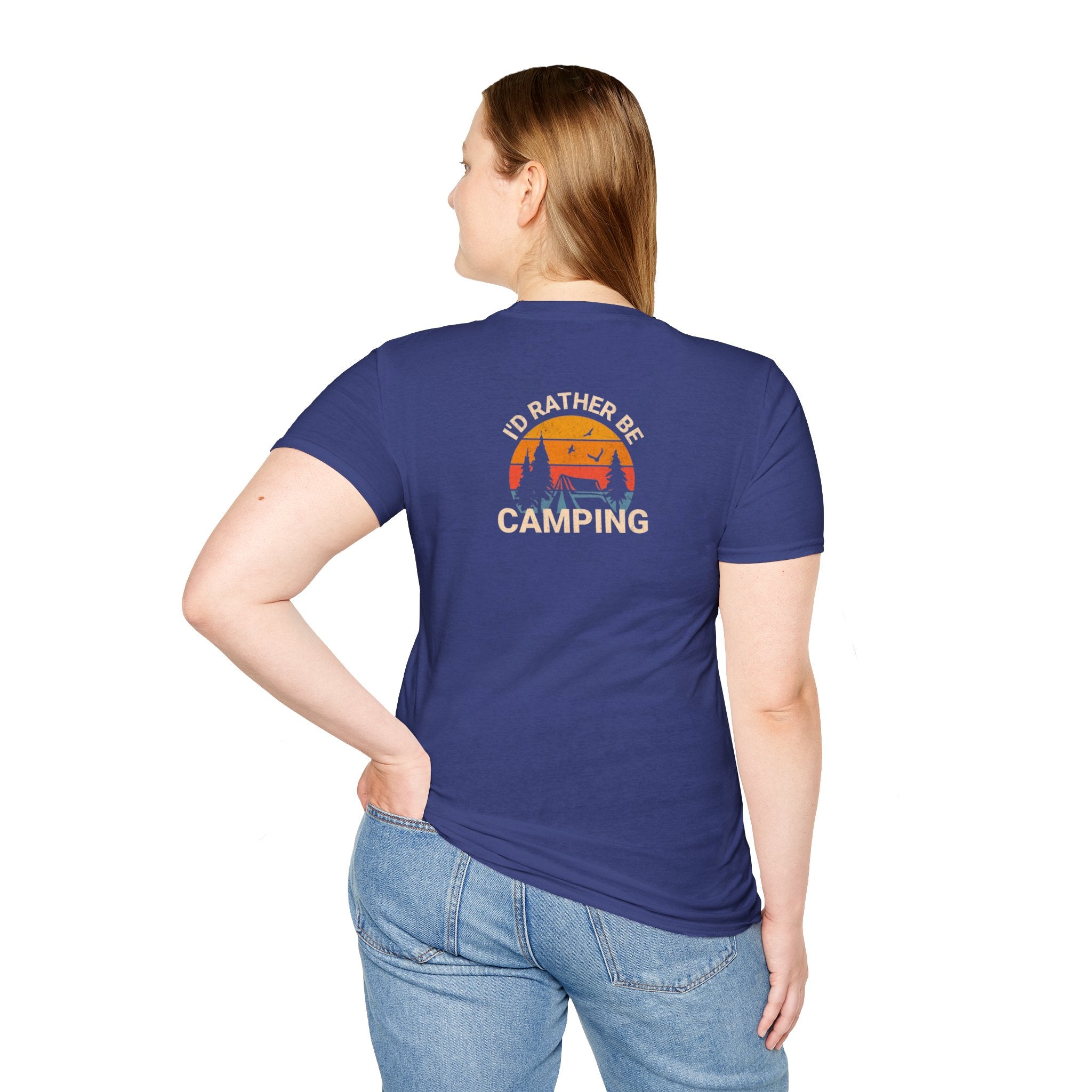 Unisex Softstyle T-Shirt - 'I'd Rather Be Camping' Adventure Tee