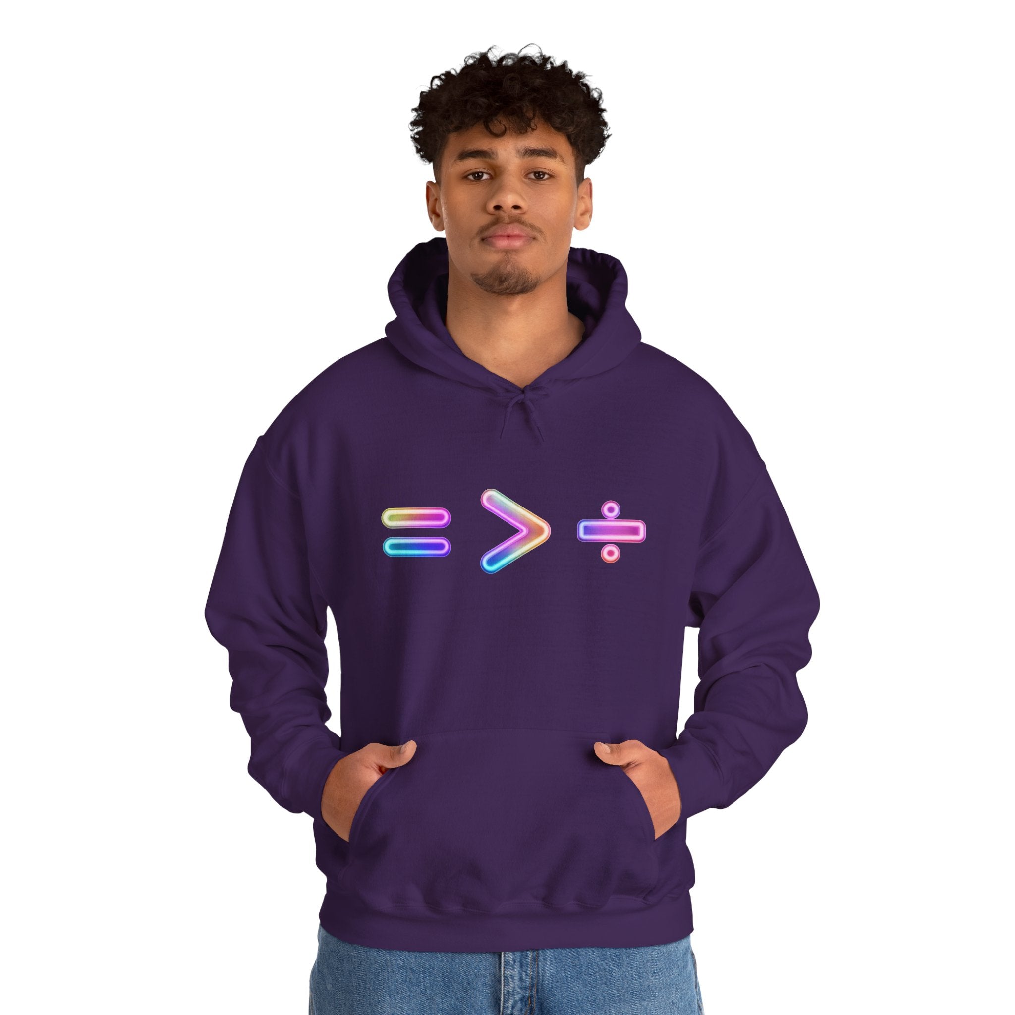 Equality is Greater than Division Neon Style Pullover Hoodie