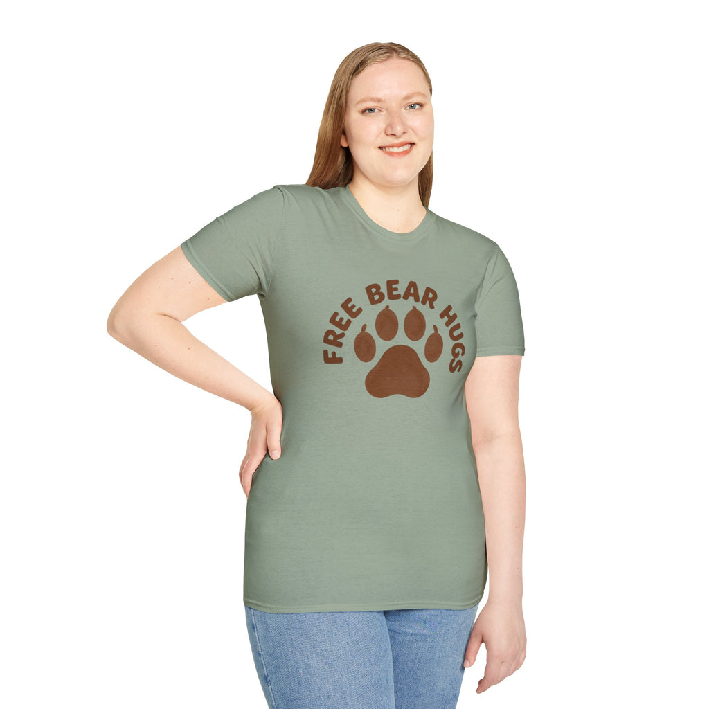 Free Bear Hugs T-Shirt — Cute Paw Print Wildlife Tee