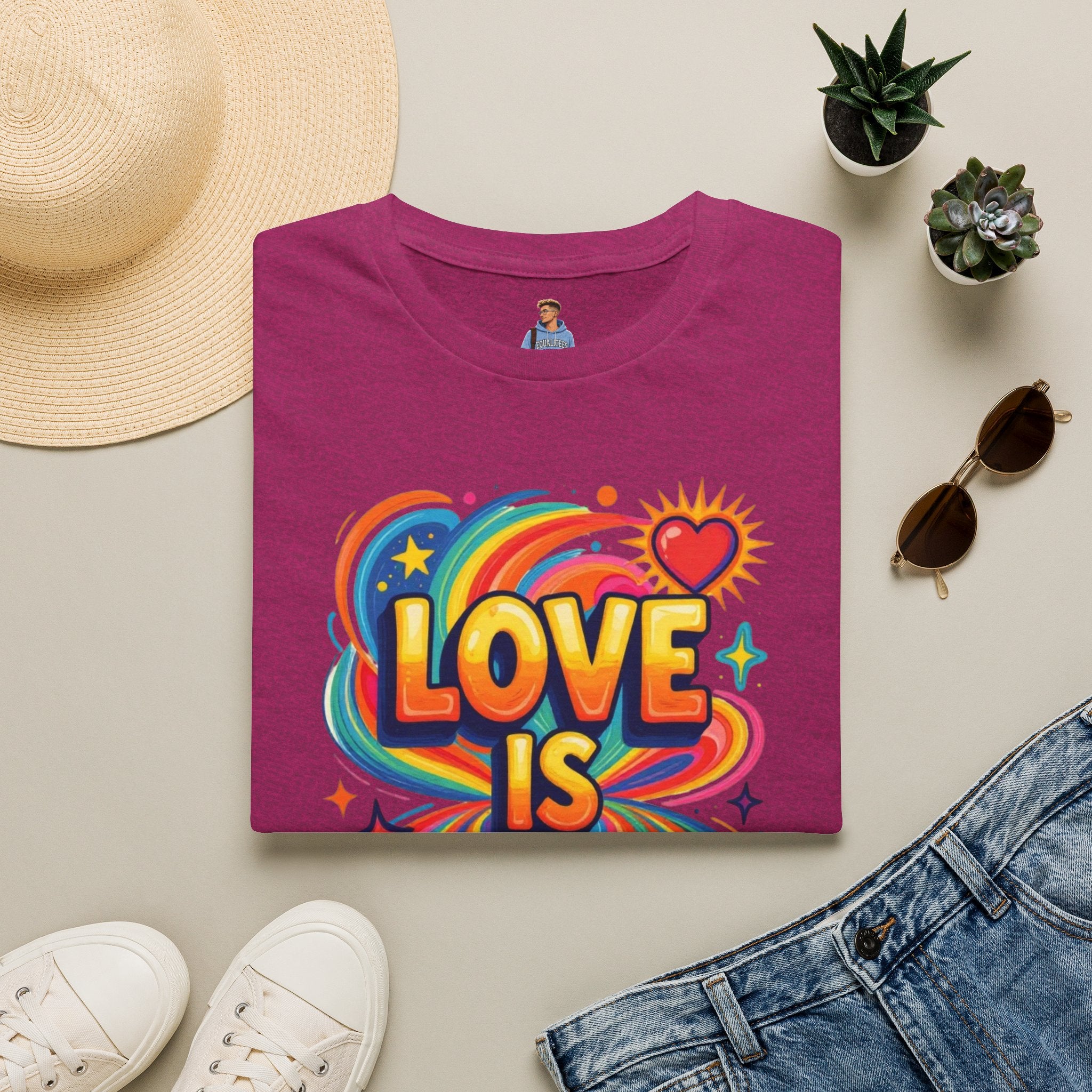 Love Is My Religion Retro Rainbow Graphic T-shirt