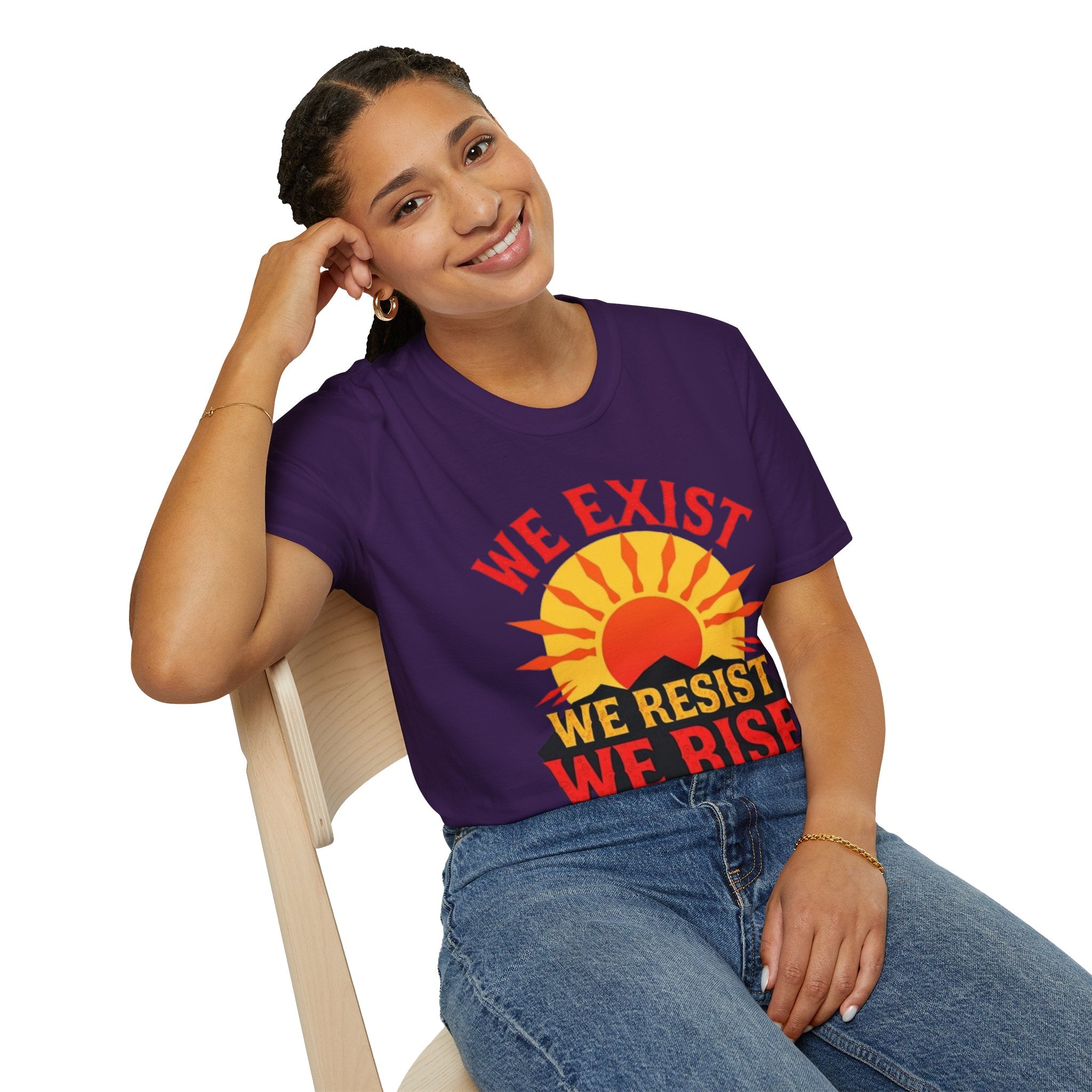 Unisex Softstyle T-Shirt, We Exist We Resist We Rise