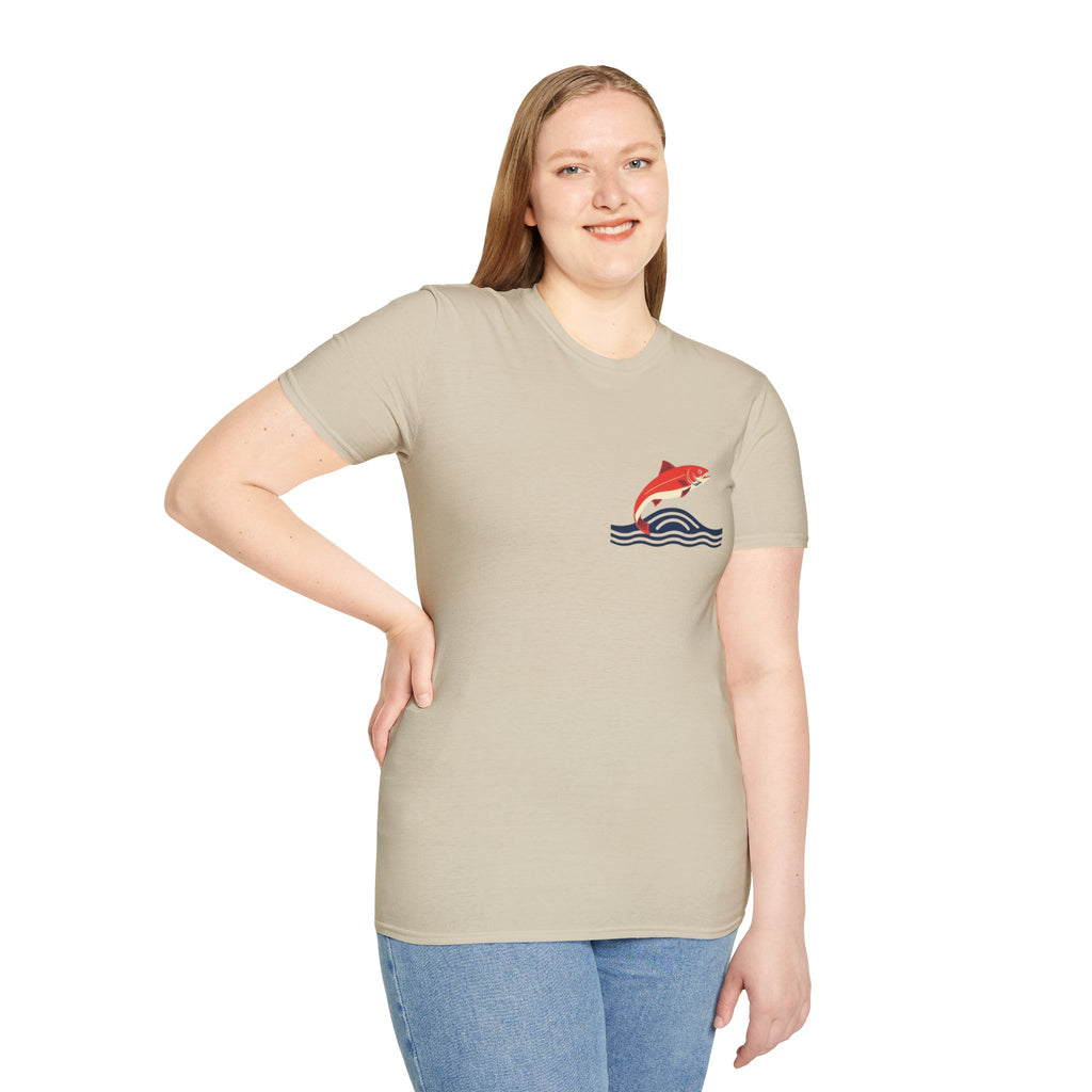 Jumping Salmon Native Pride Softstyle Unisex T-shirt