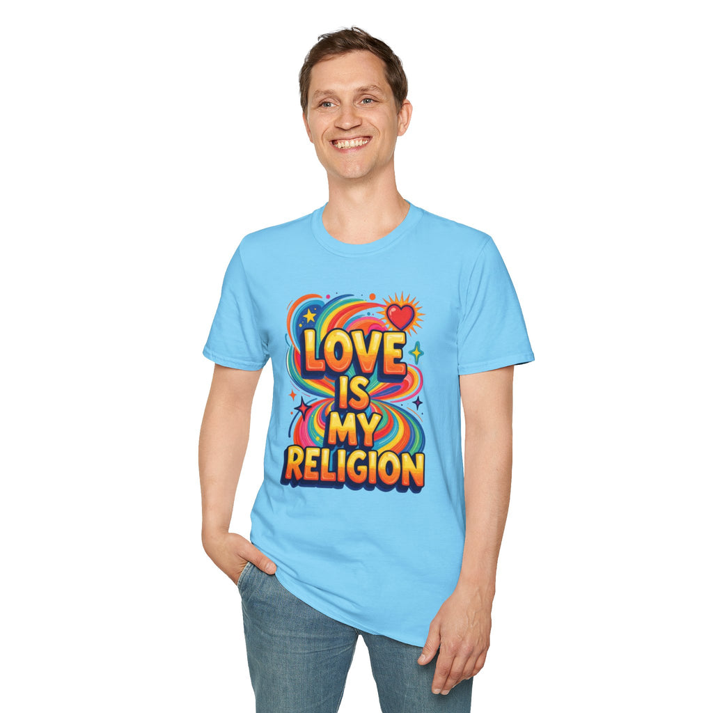 Love Is My Religion Retro Rainbow Graphic T-shirt