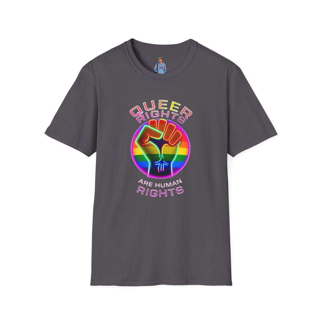 Unisex Softstyle T-Shirt - Queer Rights Are Human Rights Statement Tee