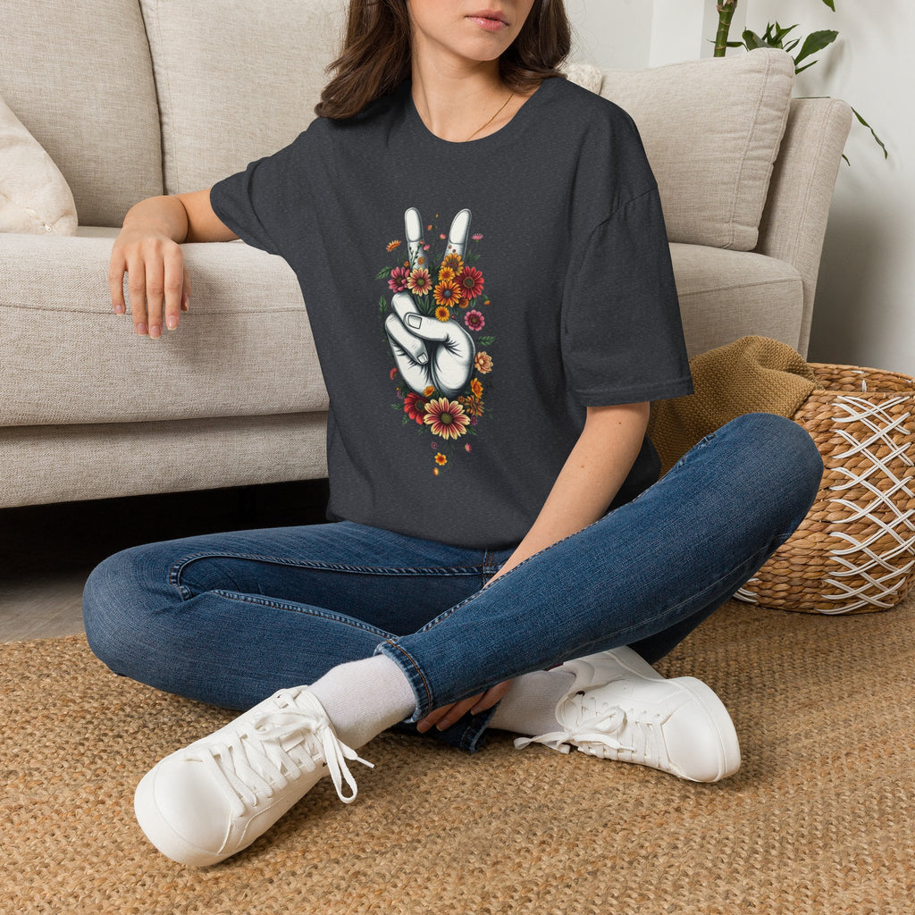 Camiseta unisex de estilo suave Grow Peace: inspiración boho, perfecta para festivales y uso diario