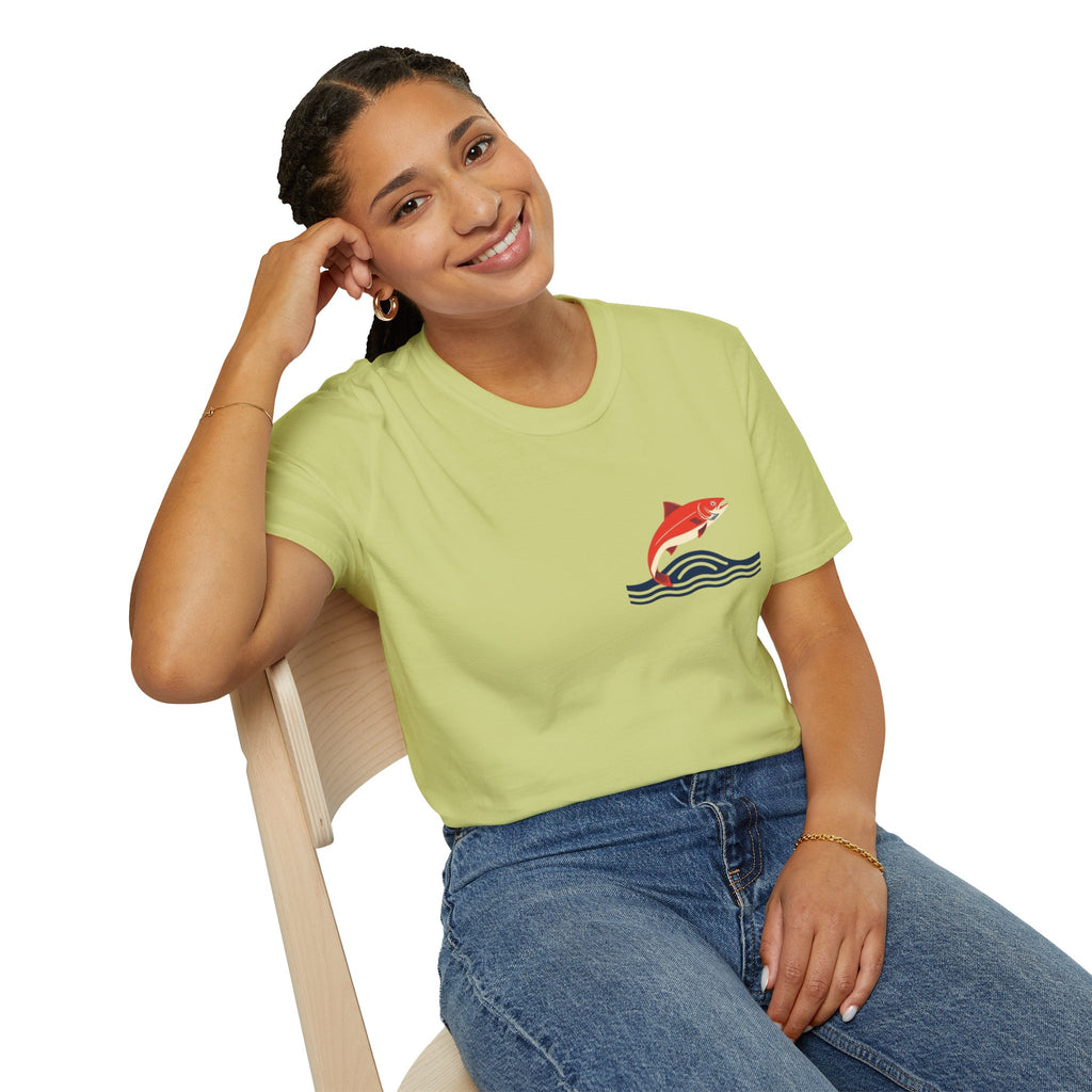 Jumping Salmon Native Pride Softstyle Unisex T-shirt