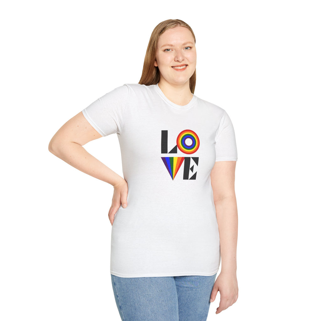Vibrant LOVE Design for Pride Unisex Softstyle T-Shirt