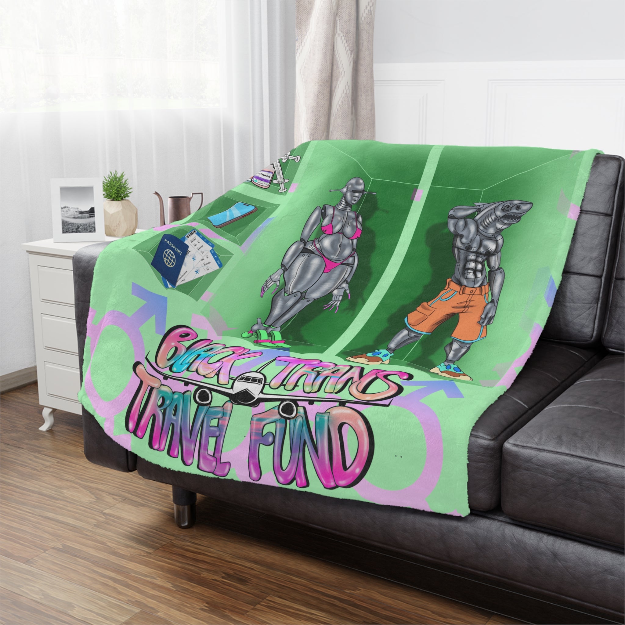 BTTF - Black Trans Travel Fund Soft Plush Throw Blanket