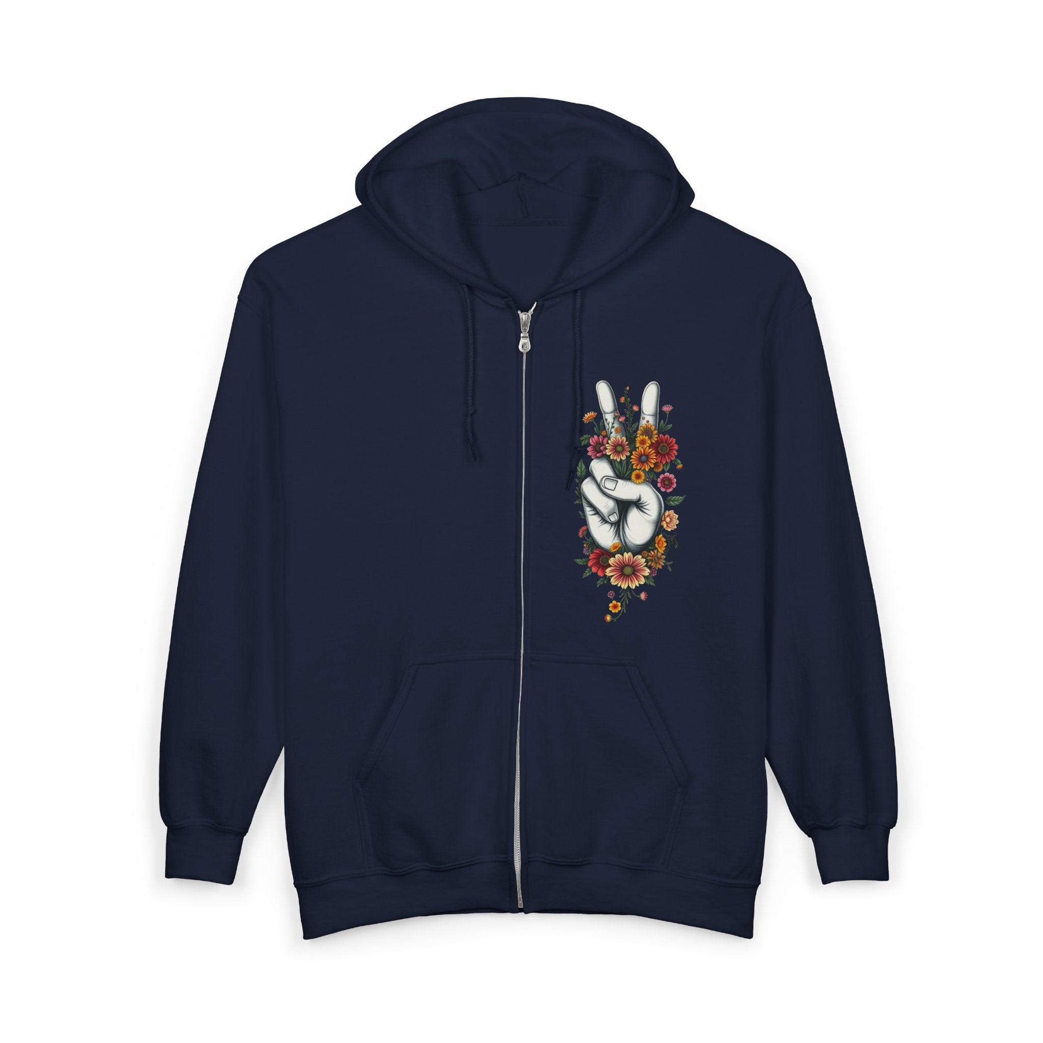 Grow Peace Zip-Up Hoodie - Cozy Outdoor Style