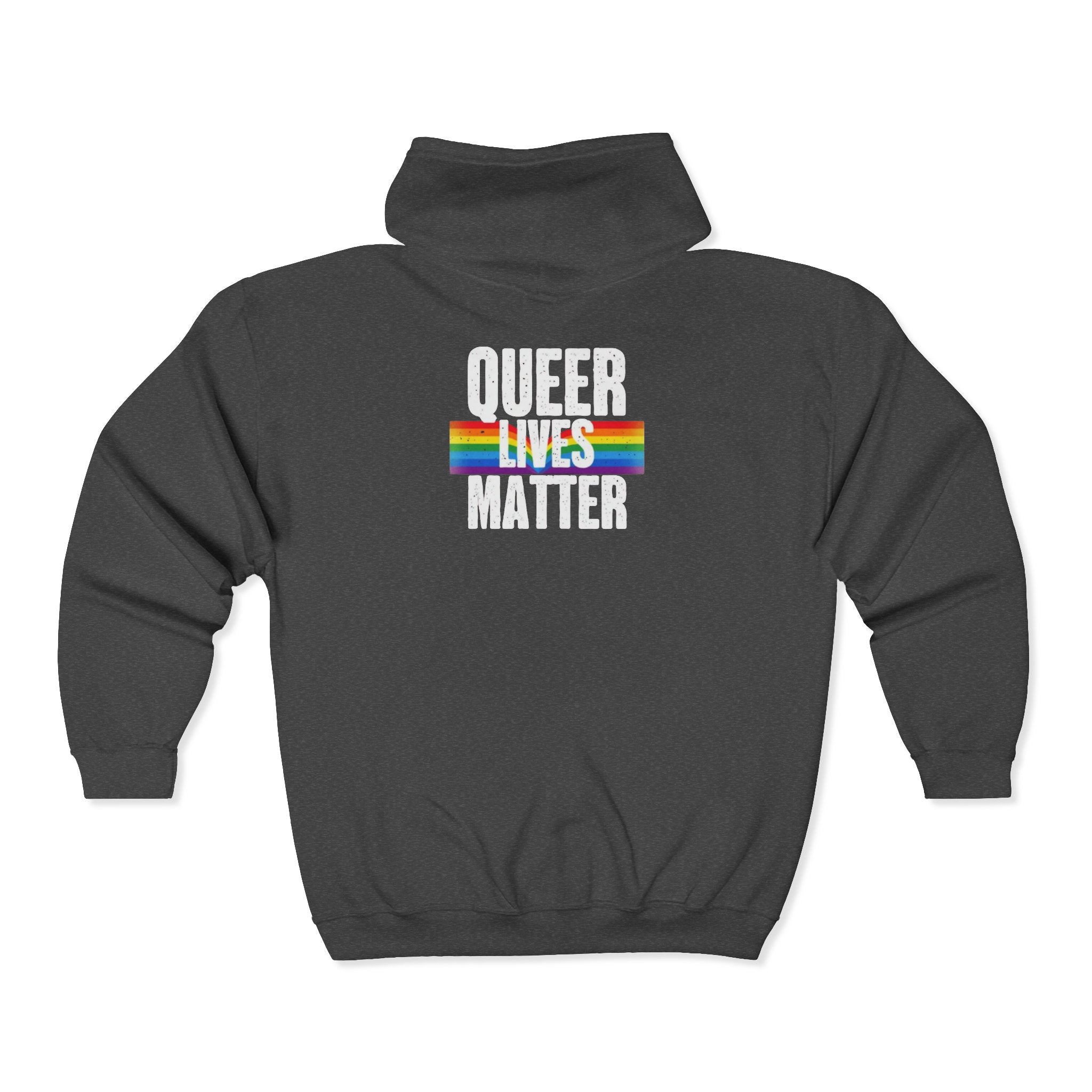 Queer Lives Matter Zip-Up Hoodie - Cozy Outdoor Style
