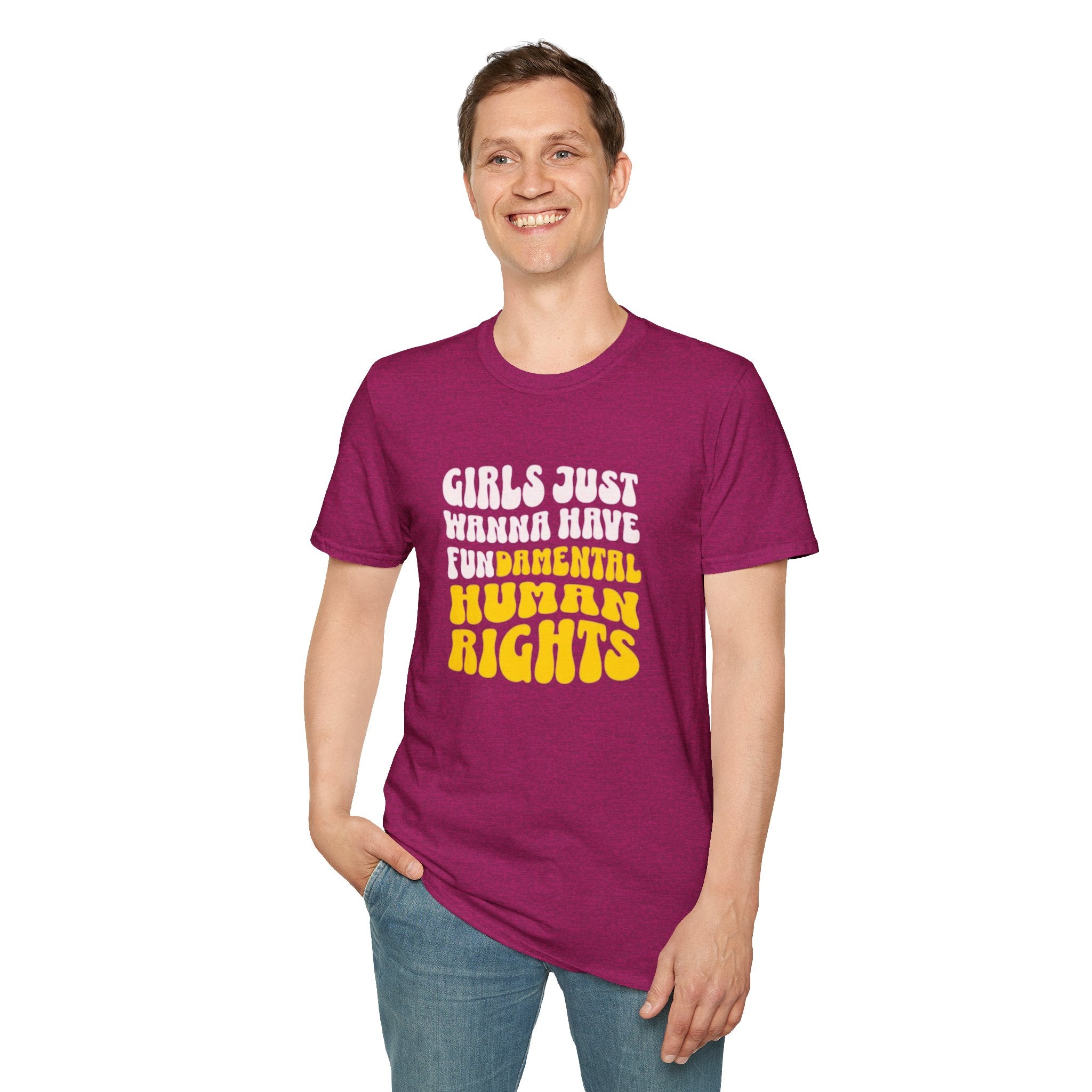 Camiseta unisex de estilo suave "Girls Just Wanna Have Fundamental Human Rights"