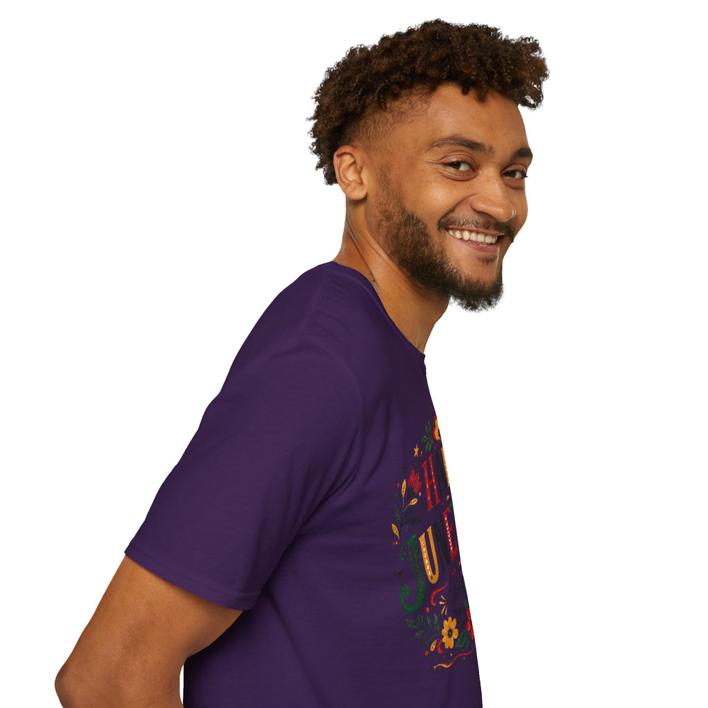 Juneteenth T-Shirt — "Happy Juneteenth" Floral Celebration Tee