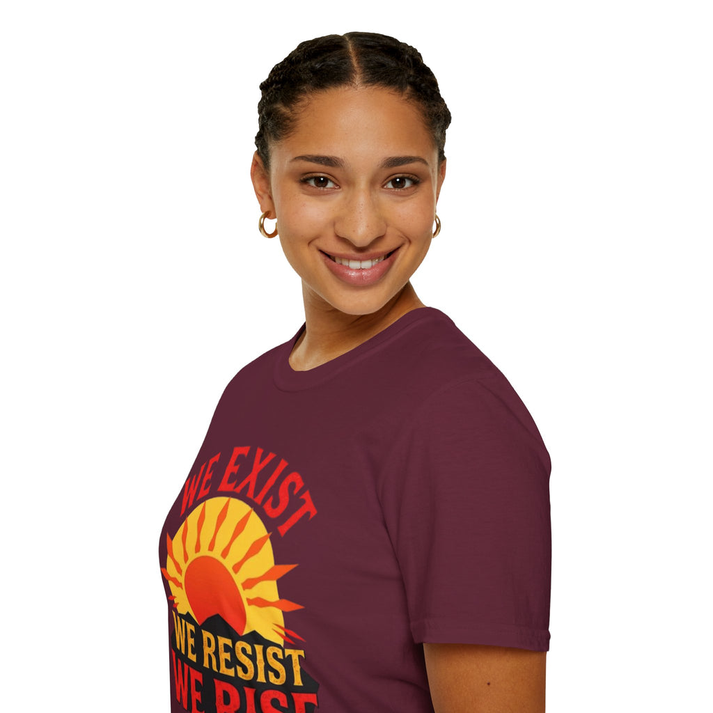 Unisex Softstyle T-Shirt, We Exist We Resist We Rise