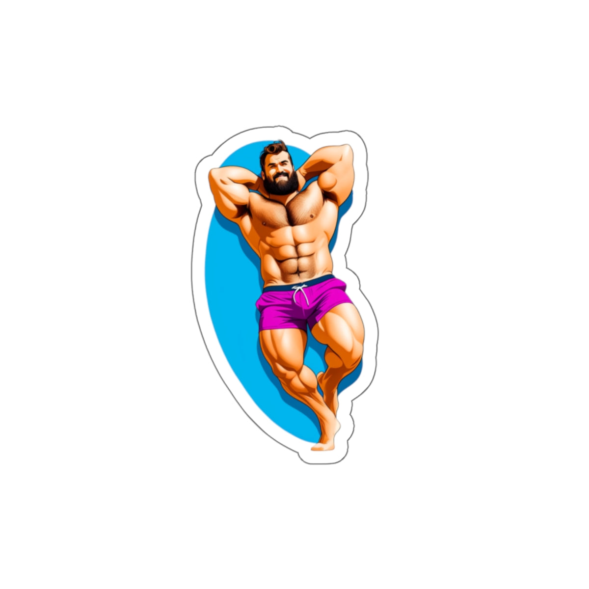 Die-Cut Stickers - Lounging Bear - EqualiTees.Me