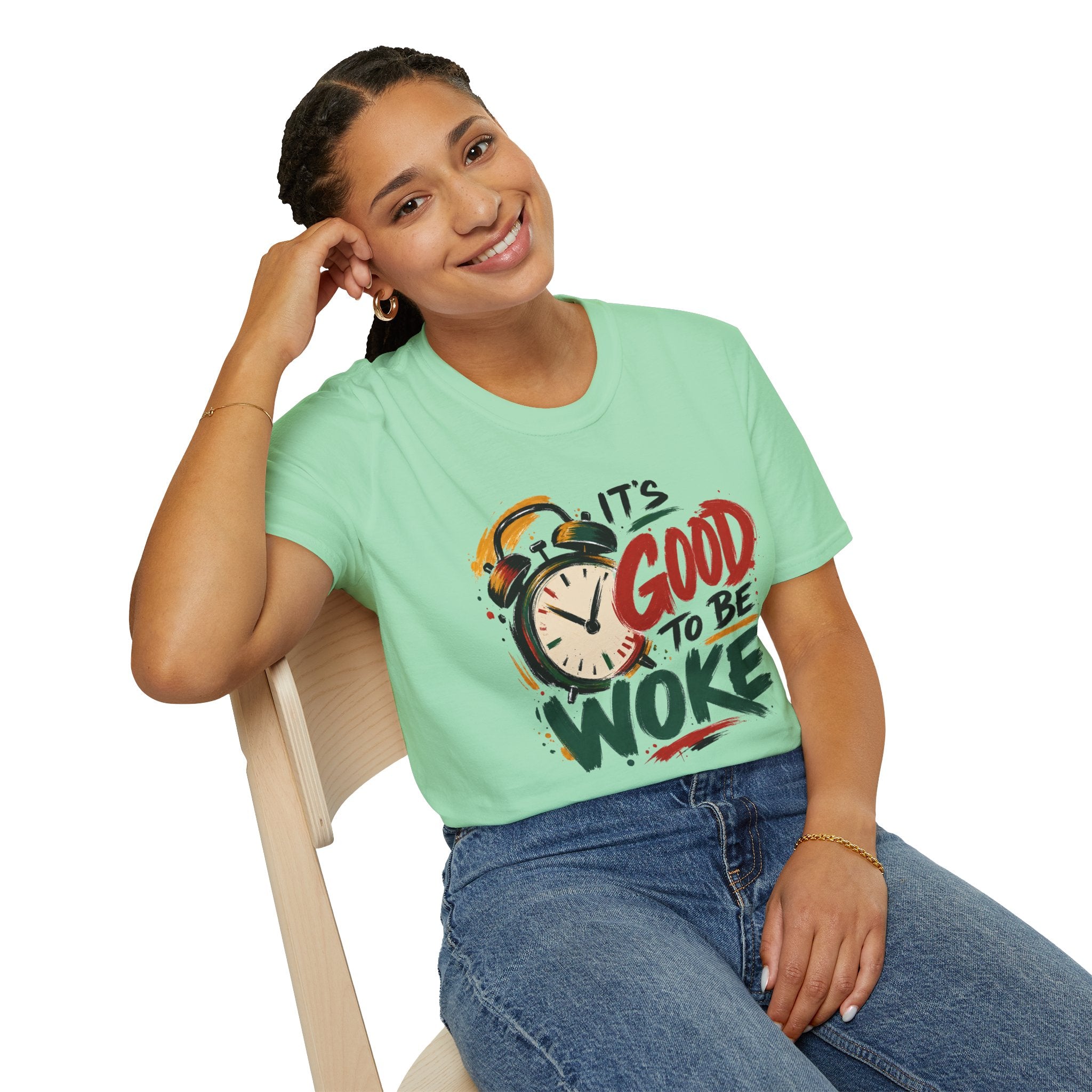 T-Shirt — "It's Good To Be Woke" Graphic Tee (Alarm Clock Design)
