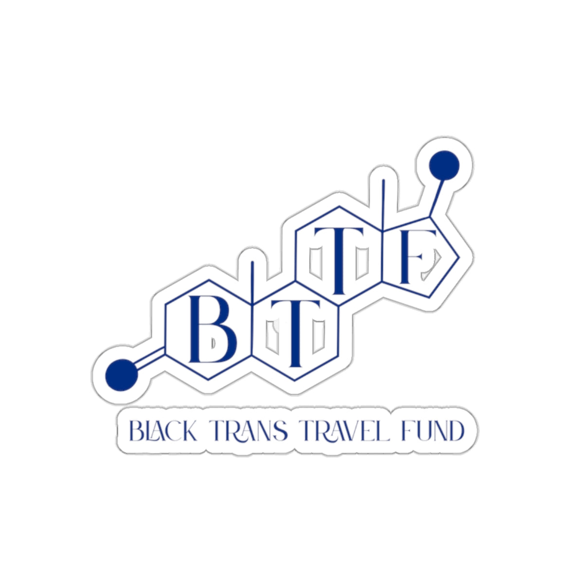 Black Trans Travel Fund Die-Cut Sticker — BTTF Logo Sticker for Activism & Pride