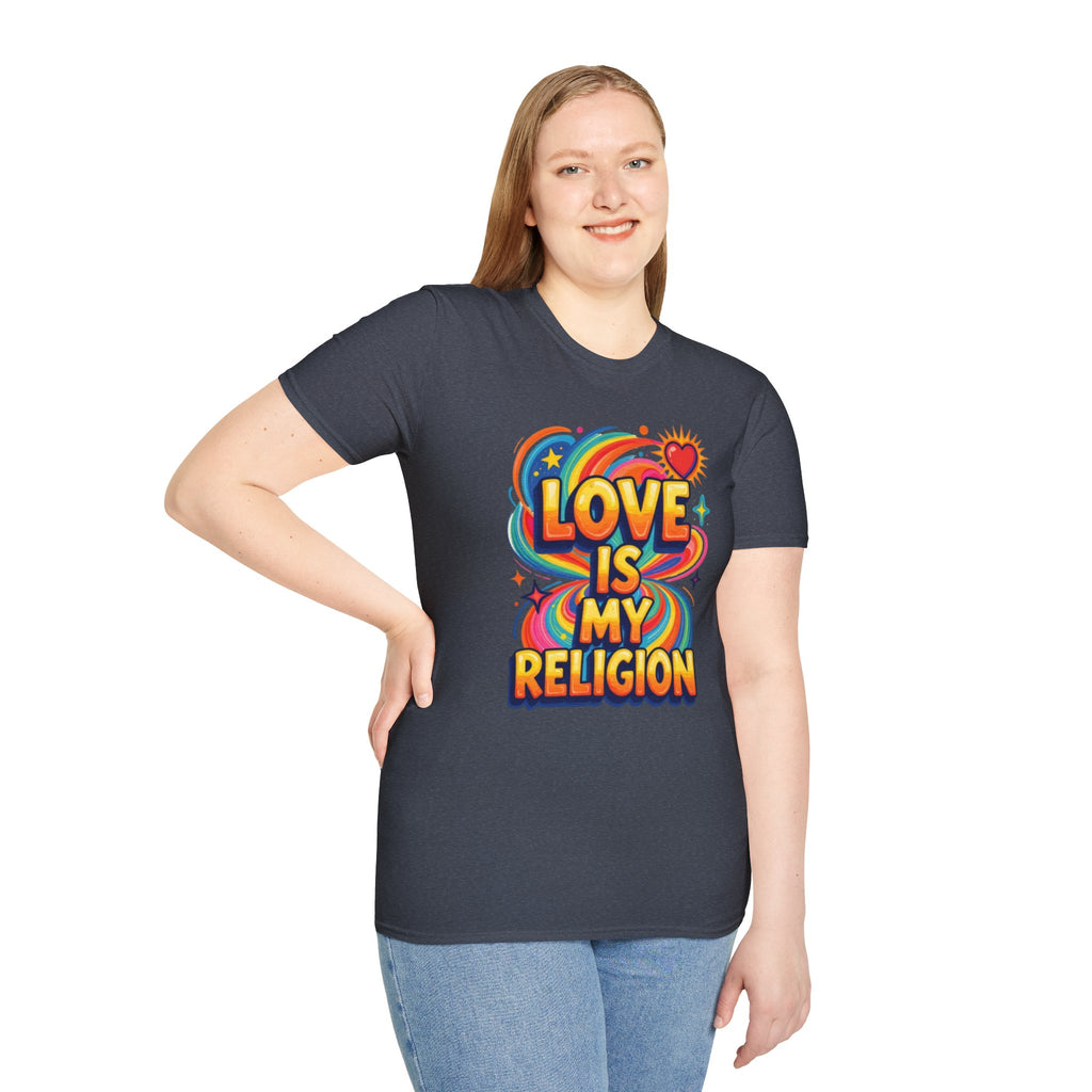 Love Is My Religion Retro Rainbow Graphic T-shirt