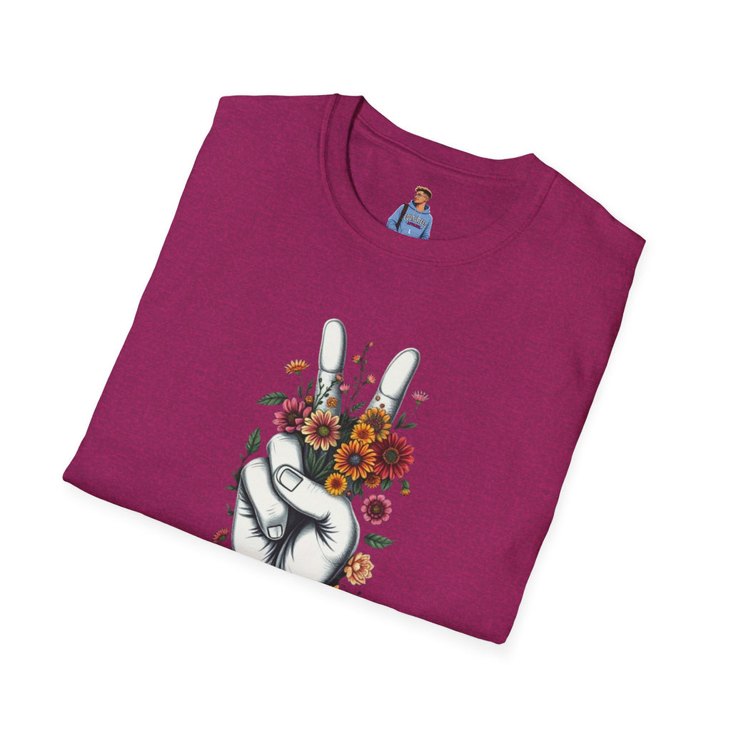 Camiseta unisex de estilo suave Grow Peace: inspiración boho, perfecta para festivales y uso diario