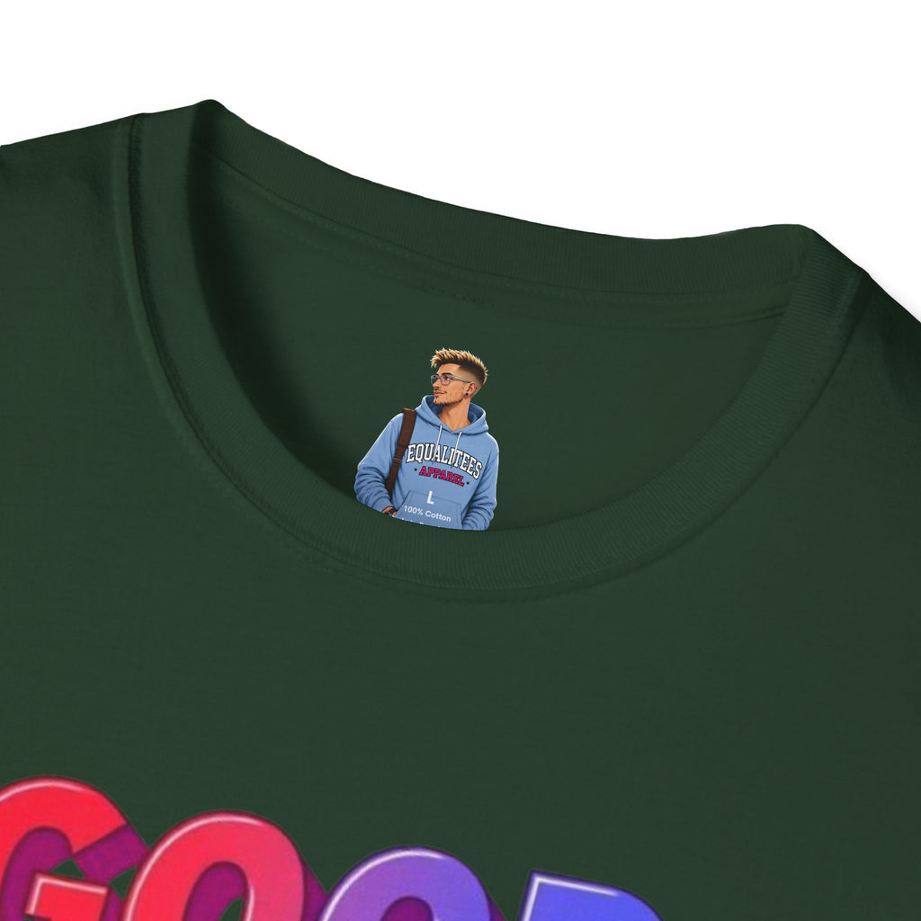 Camiseta unisex de estilo suave con mensaje positivo "Arcoíris, buena voluntad, triunfo"