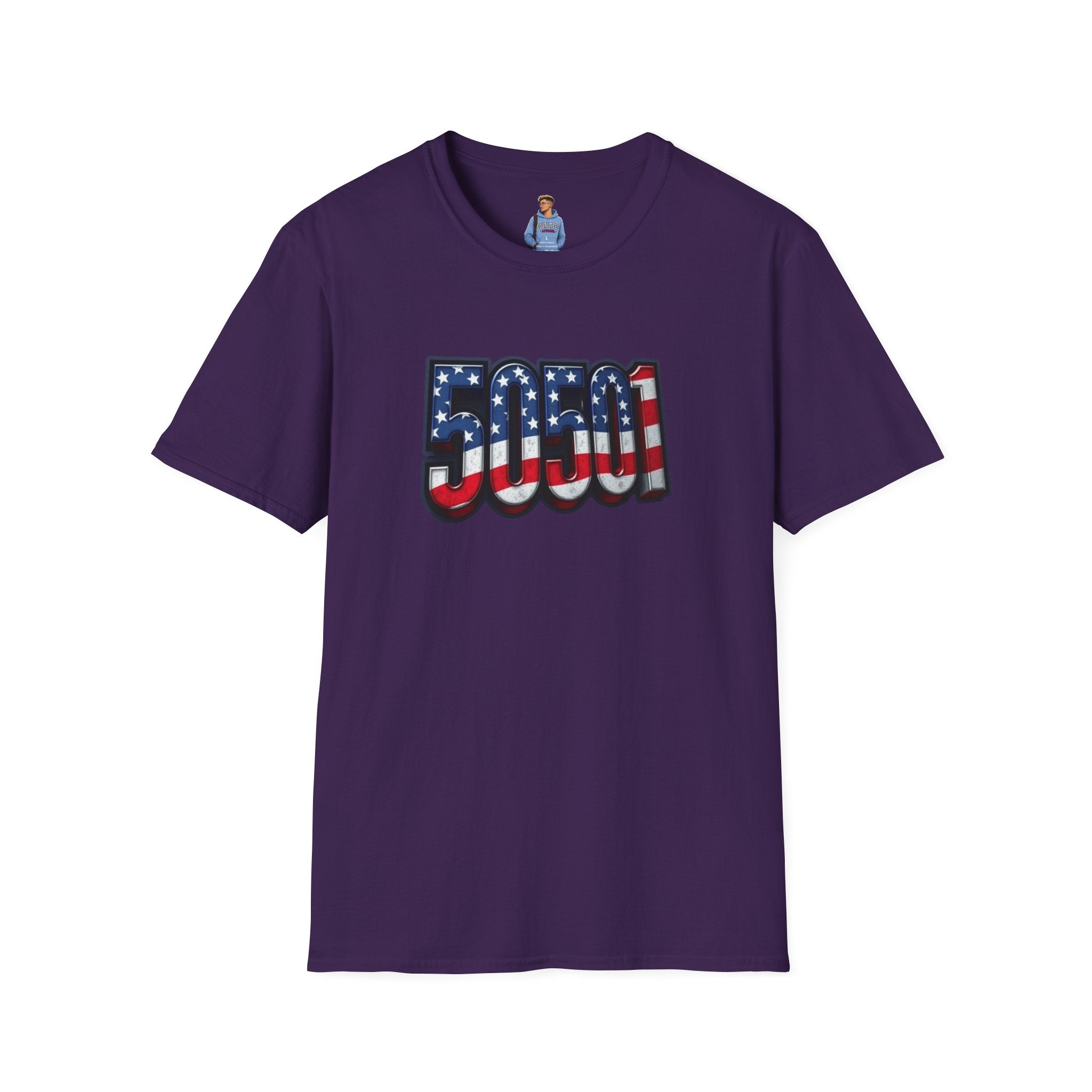 Camiseta unisex patriótica - 50501 "Nosotros, el pueblo, nos levantamos" - Diseño de la bandera estadounidense