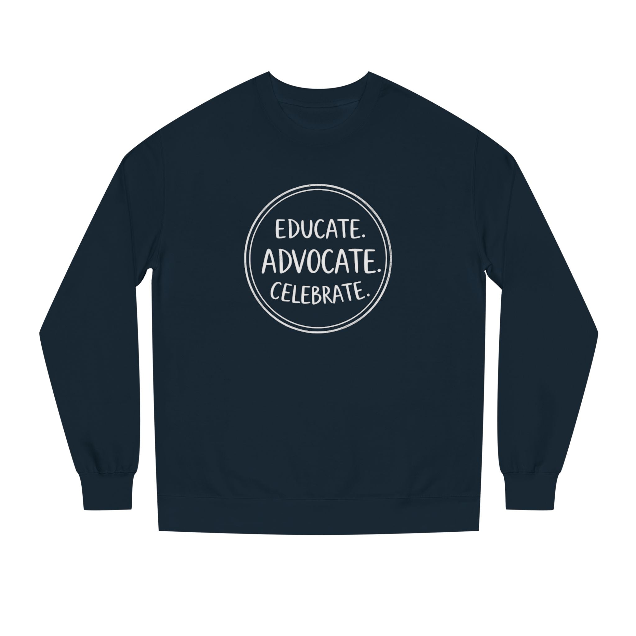 Educate, Advocate, Celebrate Incognito Pride Unisex Crew Neck Sweatshirt - EqualiTees.Me