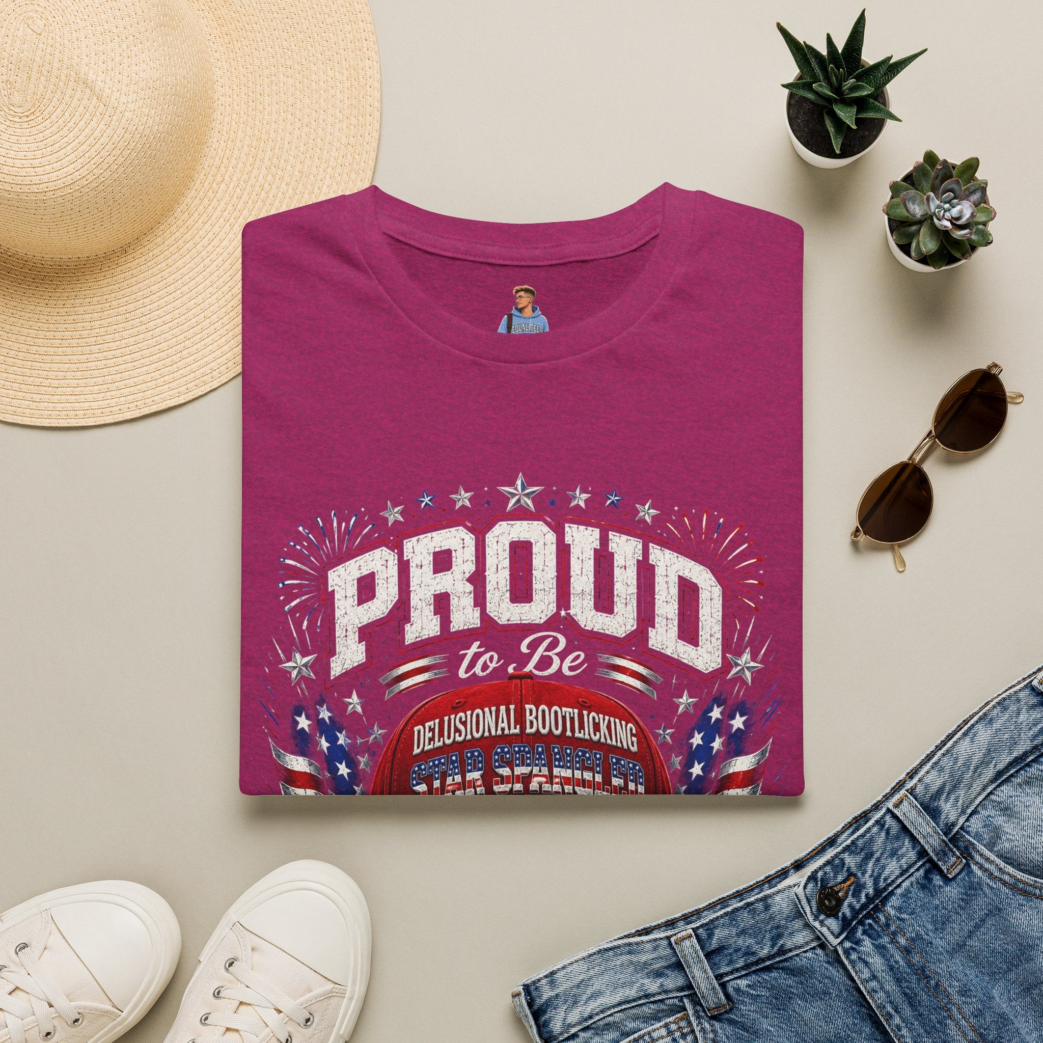 Star Spangled Awesome Graphic Tee ("Proud to Be Delusional Bootlicking Nazi Trash")