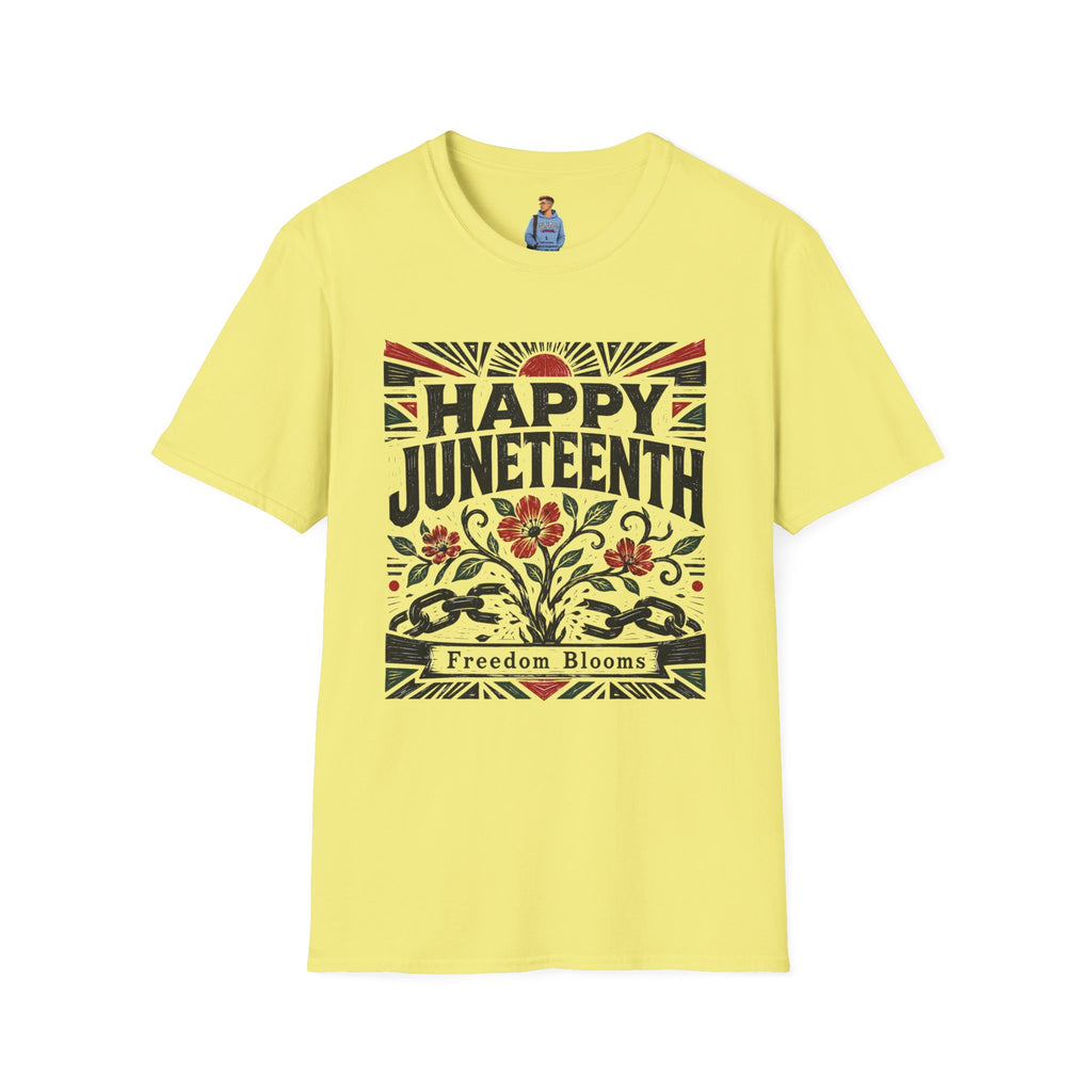 Juneteenth T-Shirt — "Happy Juneteenth" Floral Freedom Tee