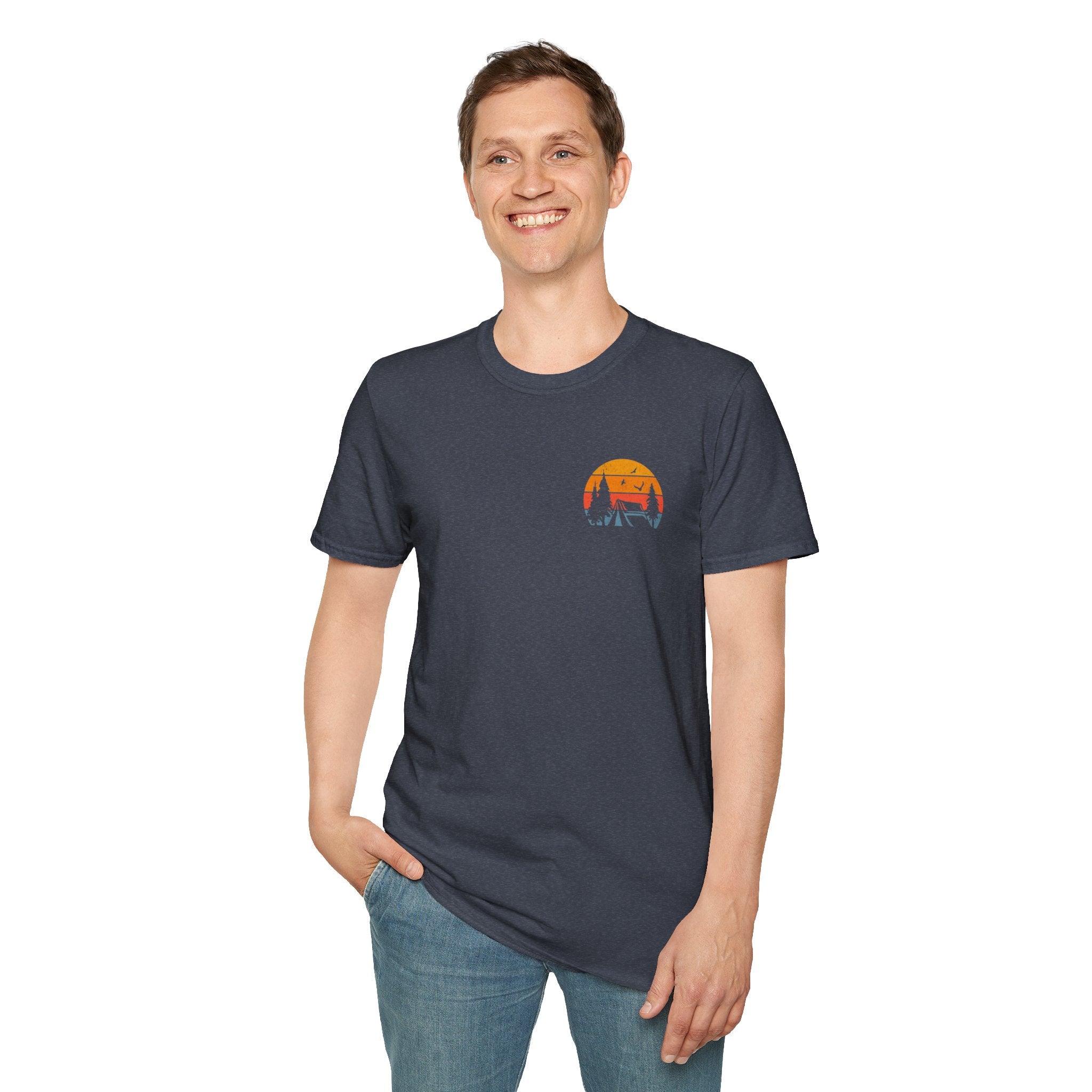 Unisex Softstyle T-Shirt - 'I'd Rather Be Camping' Adventure Tee