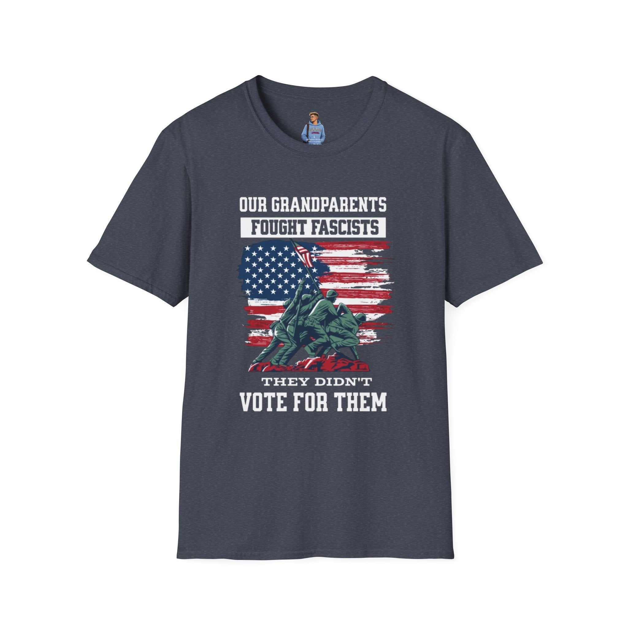 Unisex Softstyle T-Shirt: 'Our Grandparents Fought Fascists' Patriotic Tee