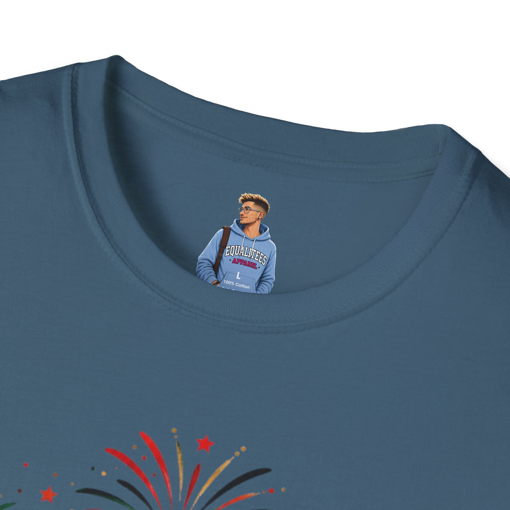 Juneteenth T-Shirt - "Happy Juneteenth" Fireworks Celebration Tee