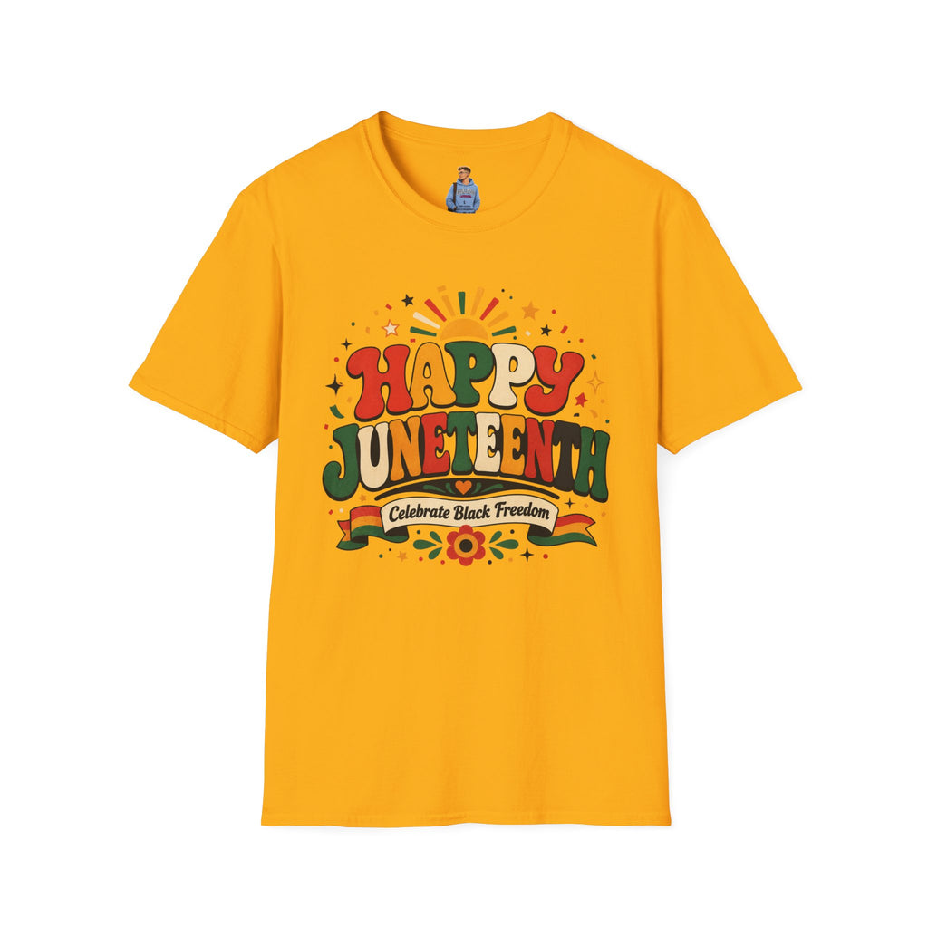 Juneteenth T-Shirt - "Happy Juneteenth" Retro Celebration Tee