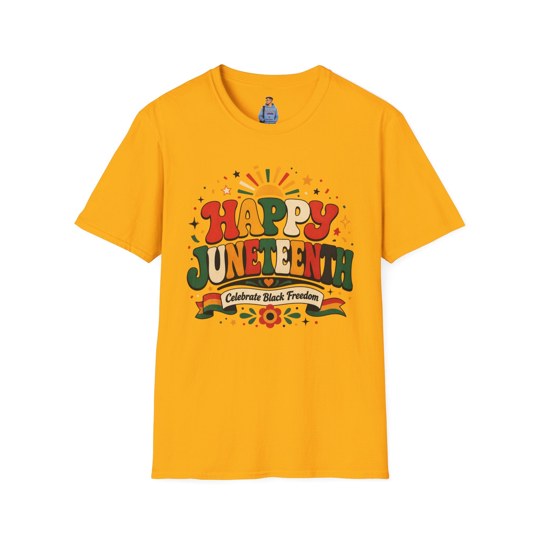 Juneteenth T-Shirt - "Happy Juneteenth" Retro Celebration Tee