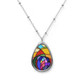 Colorful Teardrop Pendant Necklace
